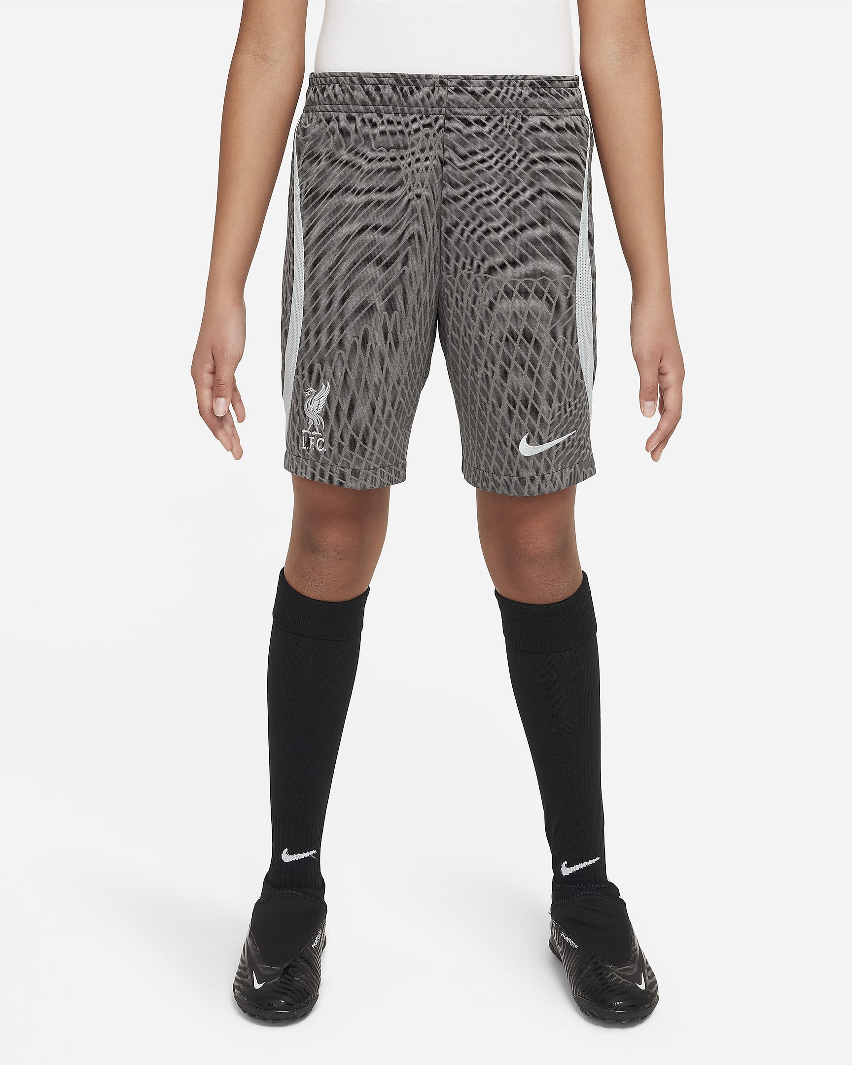 Liverpool F.C. Strike Older Kids' Nike Dri-FIT Football Shorts - Anthracite/Wolf Grey/Wolf Grey