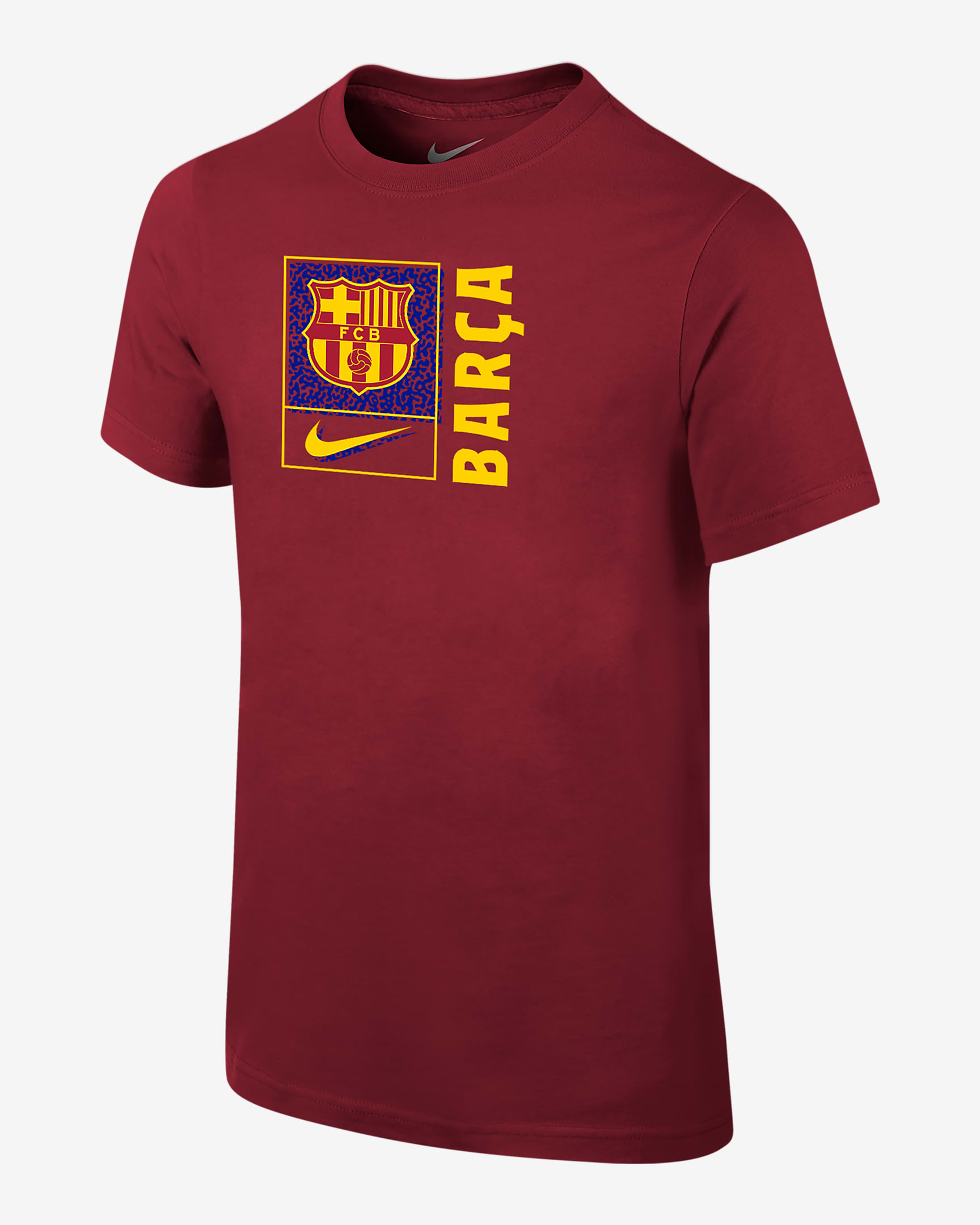 FC Barcelona Big Kids' (Boys') Nike Soccer T-Shirt - Team Crimson