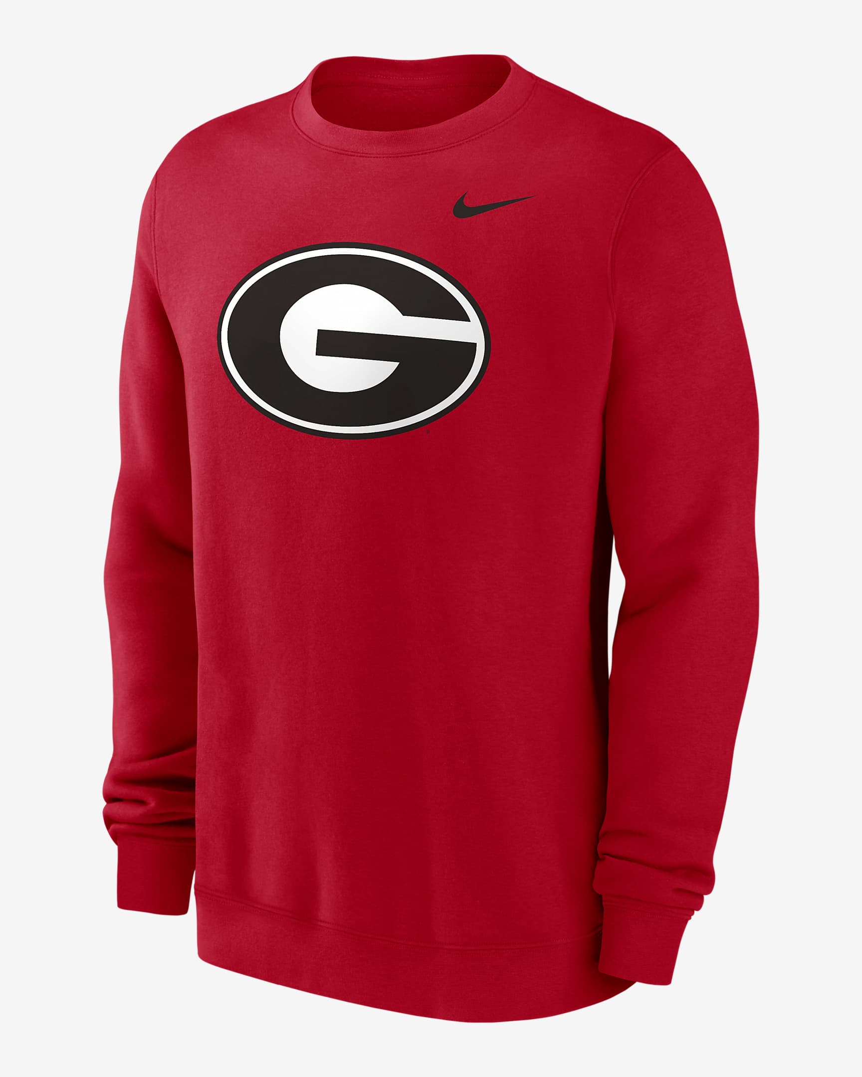 Sudadera de cuello redondo sin cierre universitaria Nike para hombre Georgia Bulldogs Primetime Evergreen Logo - Rojo