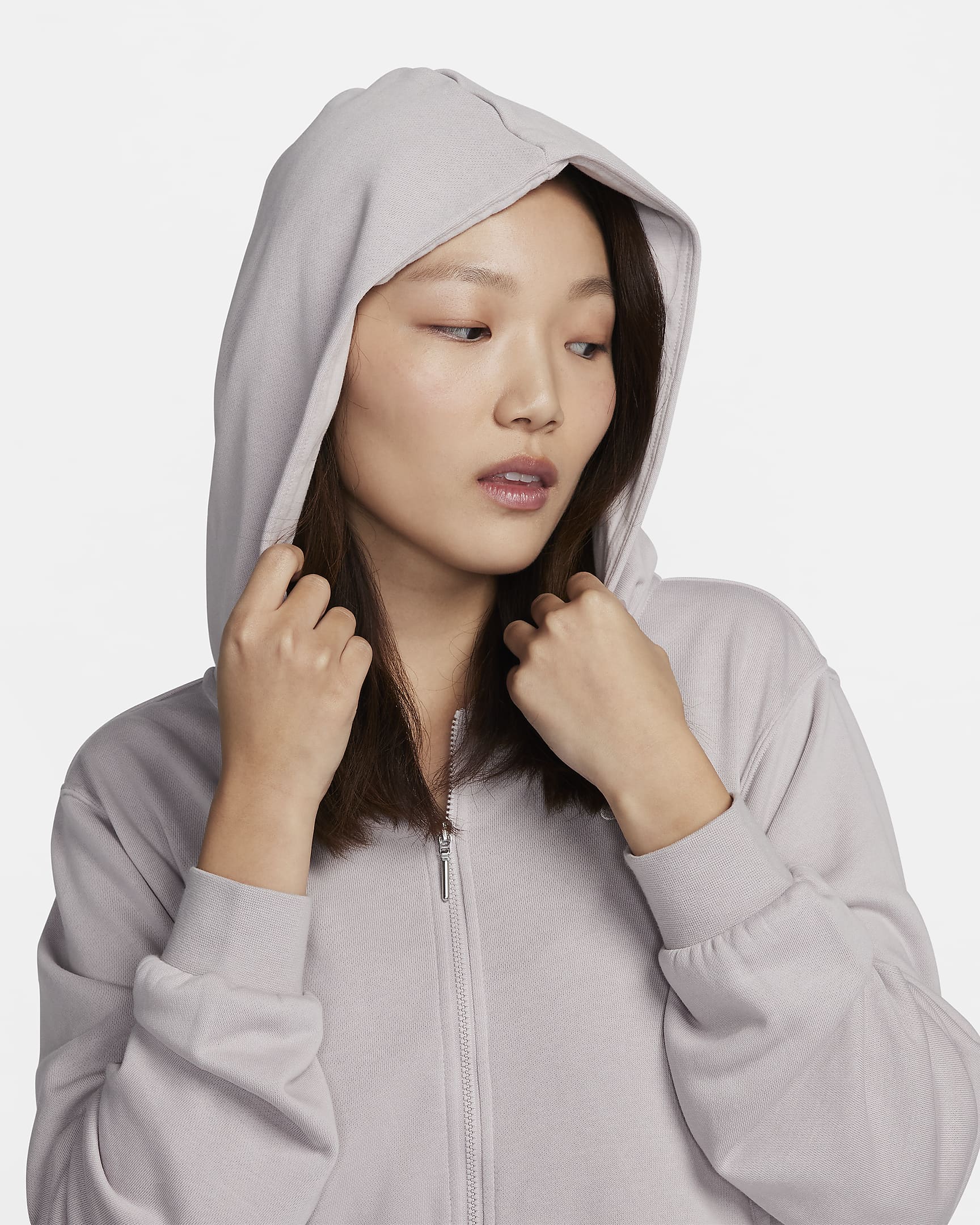 Nike Sportswear Chill Terry Women's Loose Full-Zip French Terry Hoodie - Platinum Violet/Sail