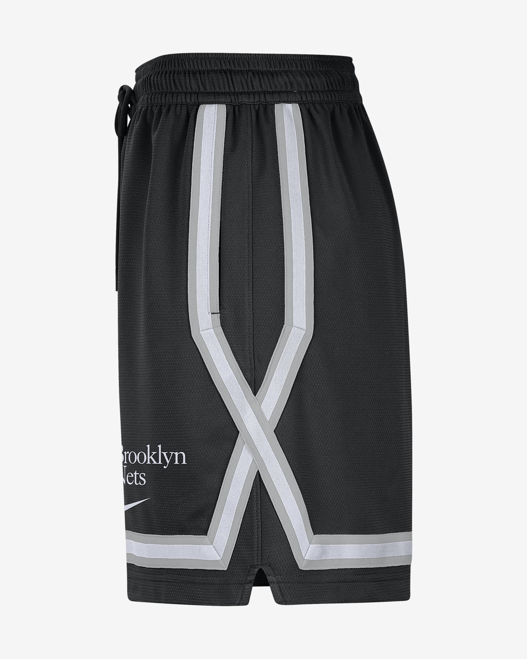 Short de basket à motif Nike Dri-FIT NBA Brooklyn Nets Fly Crossover pour femme - Noir/Blanc/Flat Silver