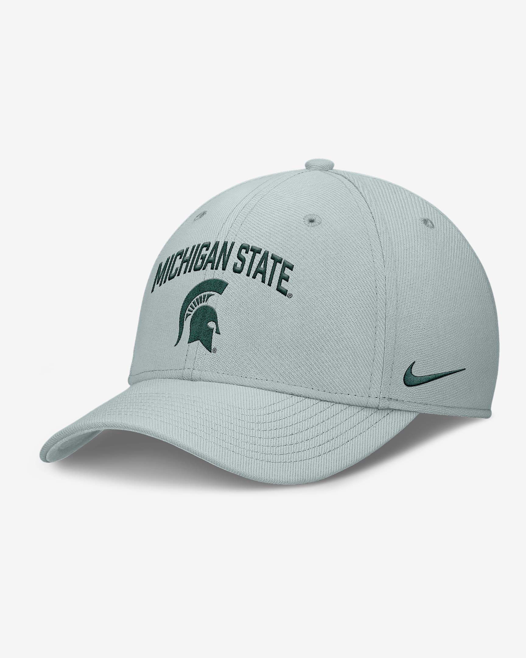 Michigan State On-Field Rise Swoosh Men's Nike Dri-FIT College Hat - Silver