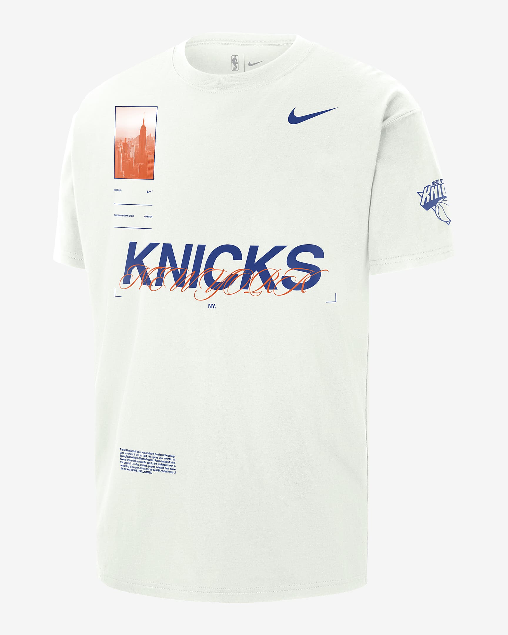 New York Knicks Courtside Men's Nike NBA Max90 T-Shirt. Nike.com