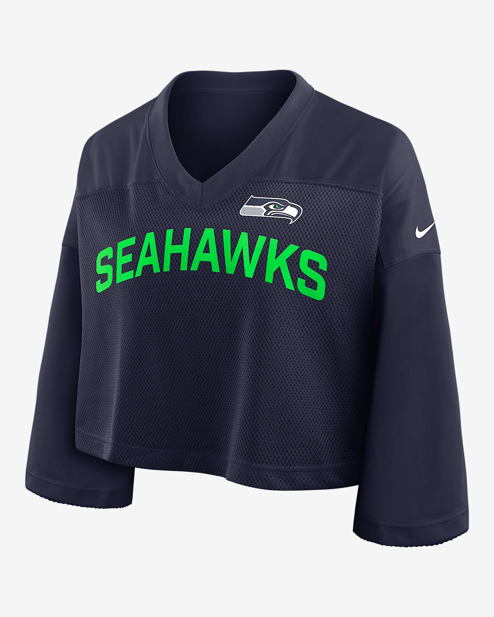 Seattle Seahawks Wide Receiver Jersey Fashion Women's Nike Dri-FIT NFL Cropped Top - Navy