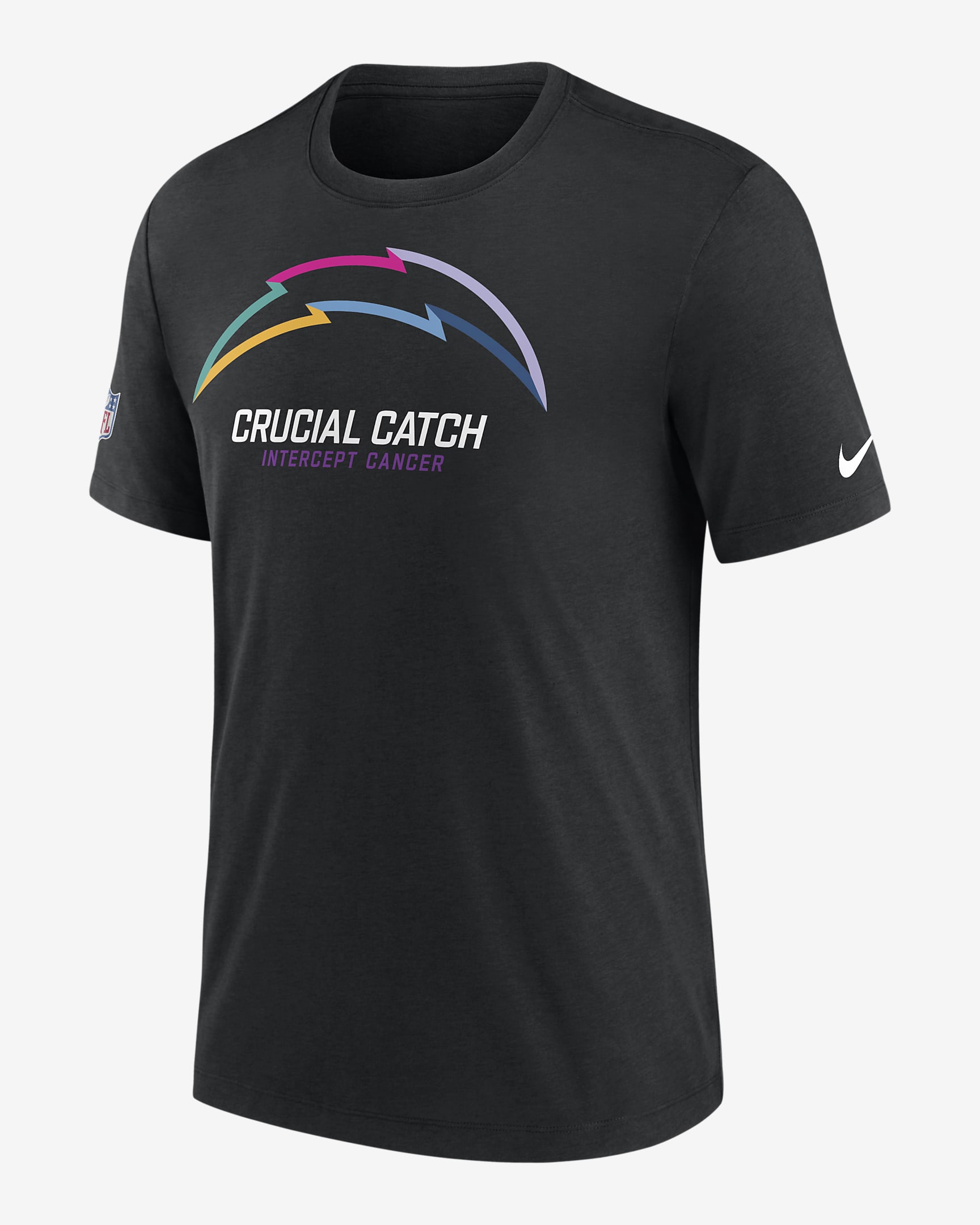 Playera Nike de la NFL para hombre Los Angeles Chargers Crucial Catch - Negro