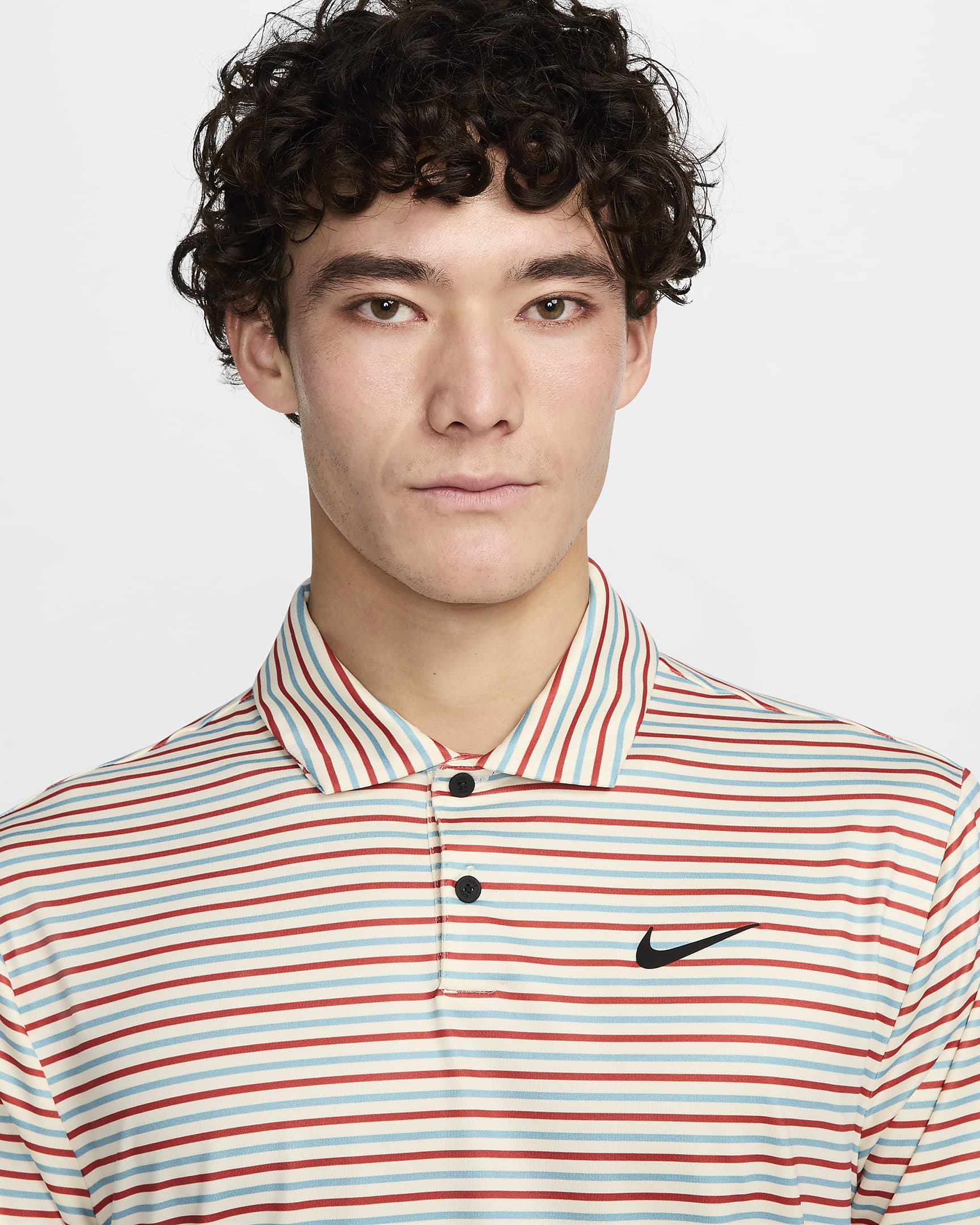 Nike Tour Men's Dri-FIT Striped Golf Polo - Coconut Milk