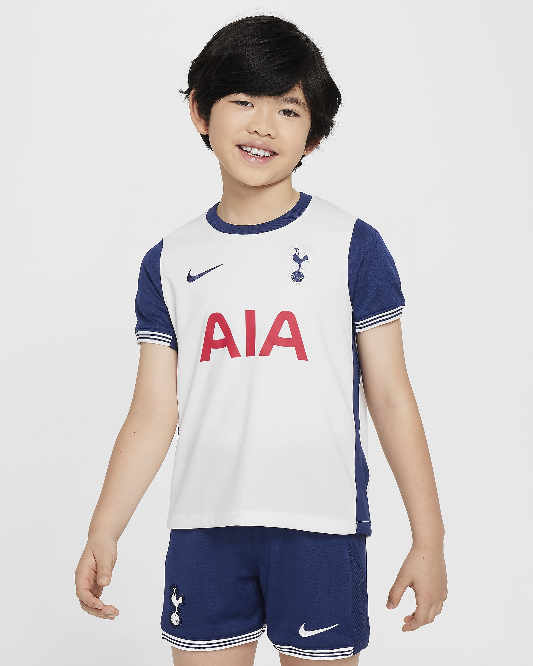 Tottenham Hotspur 2024/25 Stadium Home Younger Kids' Nike Football Replica 3-Piece Kit - White/Binary Blue/Binary Blue