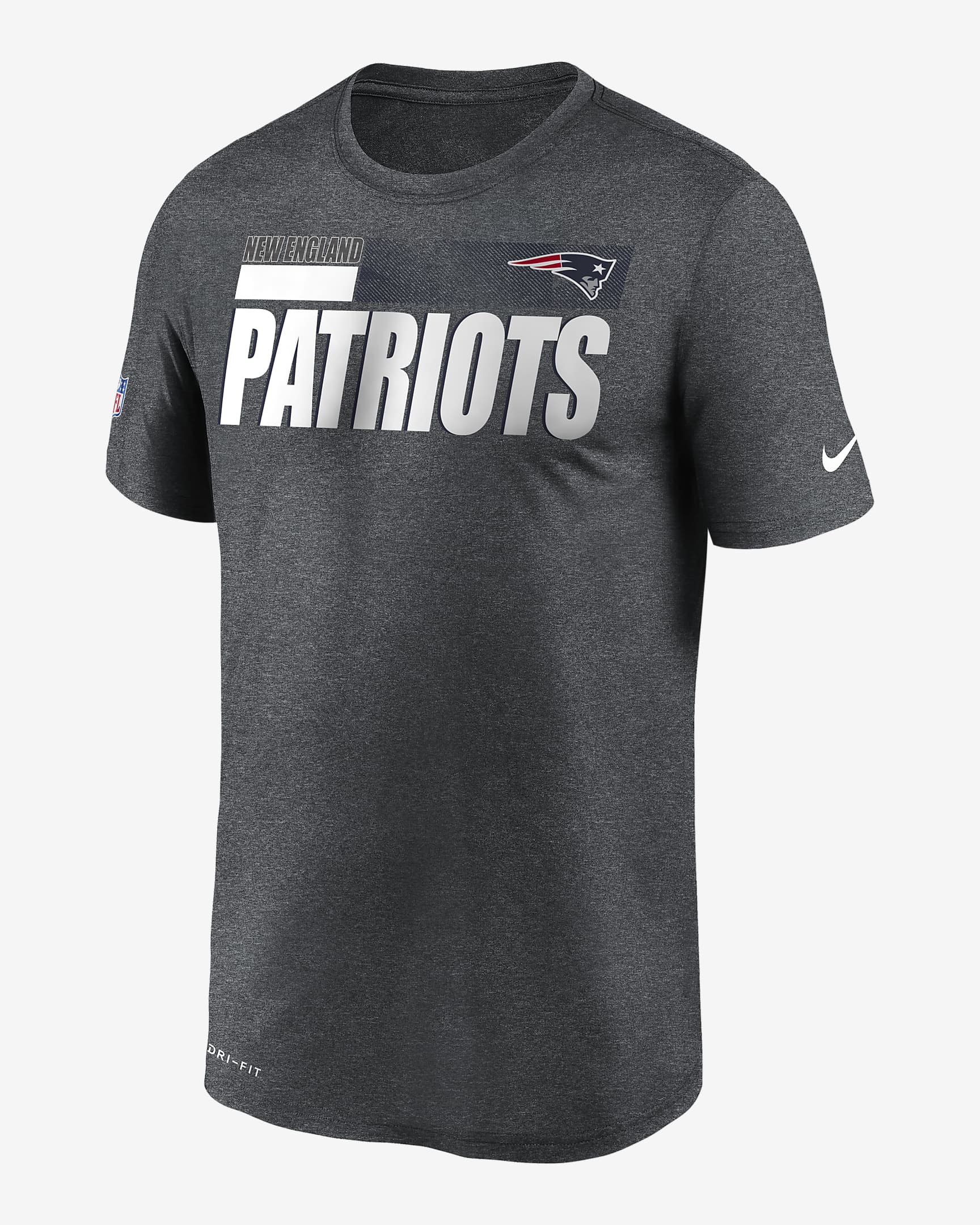 Nike Legend Sideline (NFL Patriots) Herren-T-Shirt - Charcoal Heather