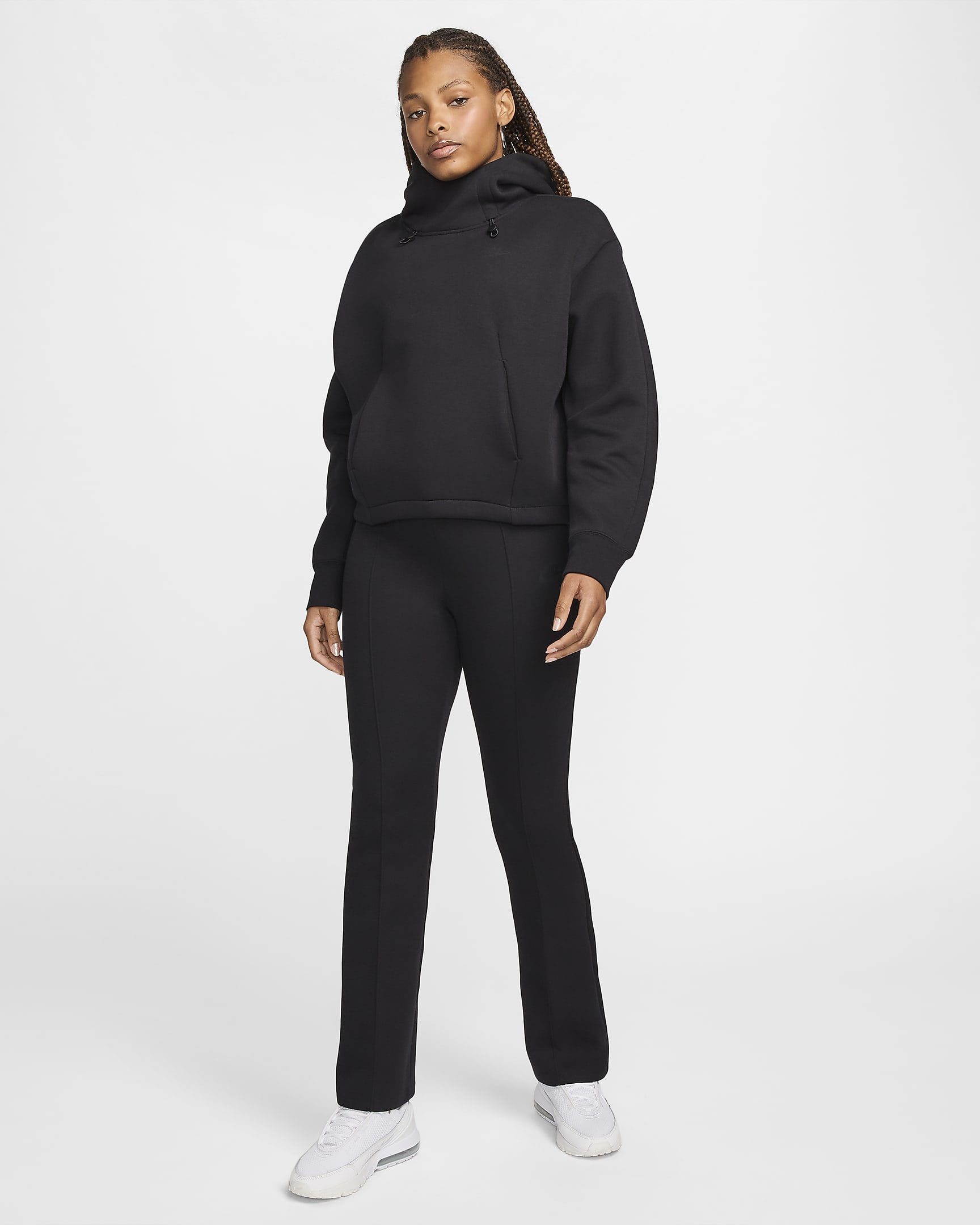 Felpa oversize con cappuccio Nike Sportswear Tech Fleece – Donna - Nero/Nero