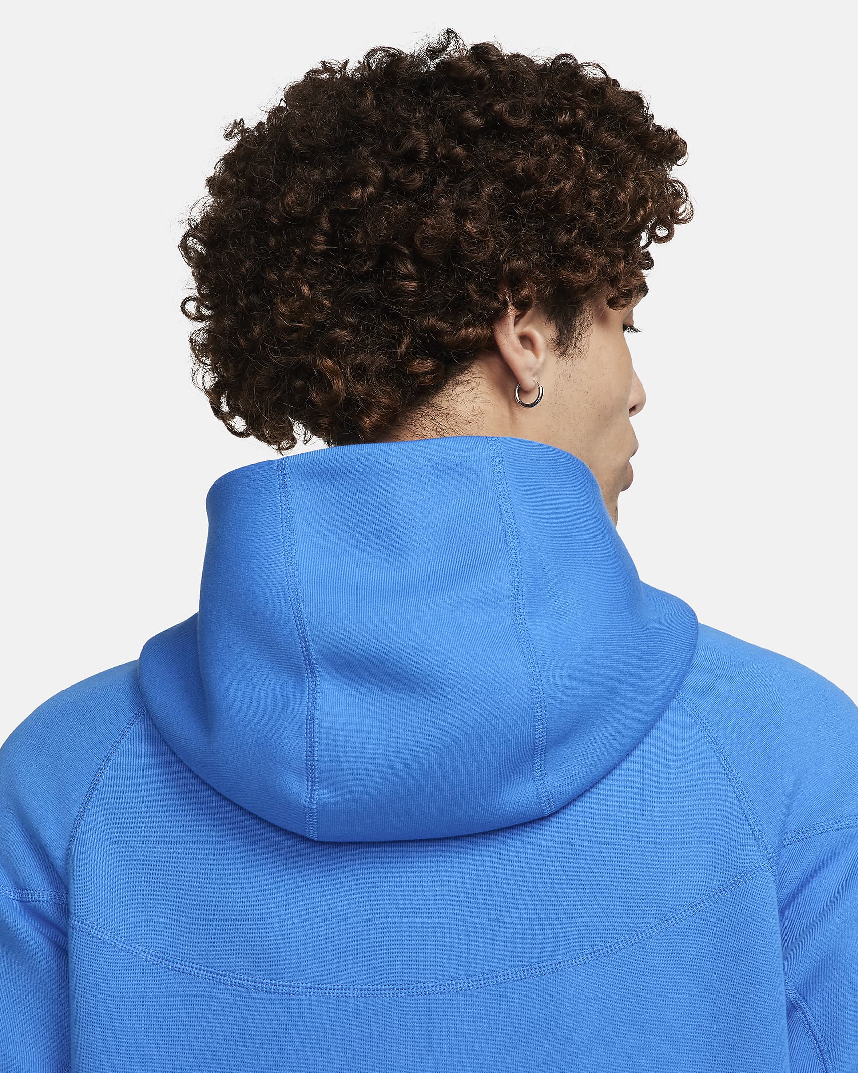 Nike Sportswear Tech Fleece Windrunner cipzáras, kapucnis férfipulóver - Light Photo Blue/Fekete