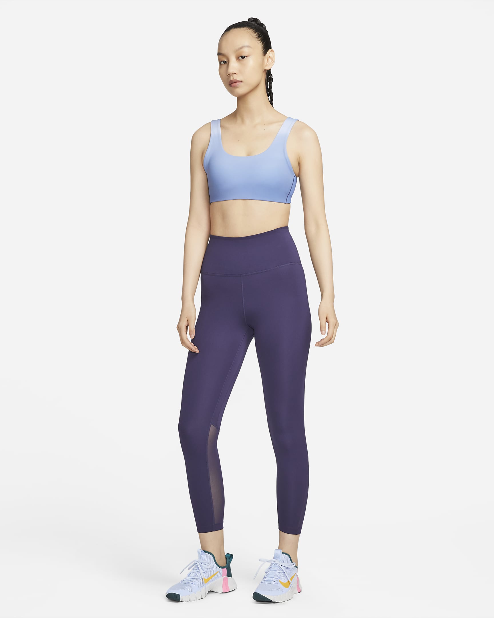 Nike One Women's High-Waisted 7/8 Leggings - Purple Ink/White