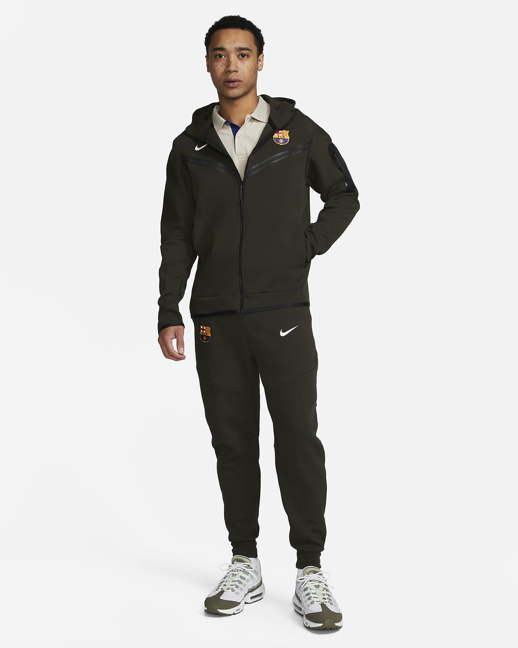 F.C. Barcelona Tech Fleece Windrunner Men's Nike Full-Zip Hoodie. Nike BG