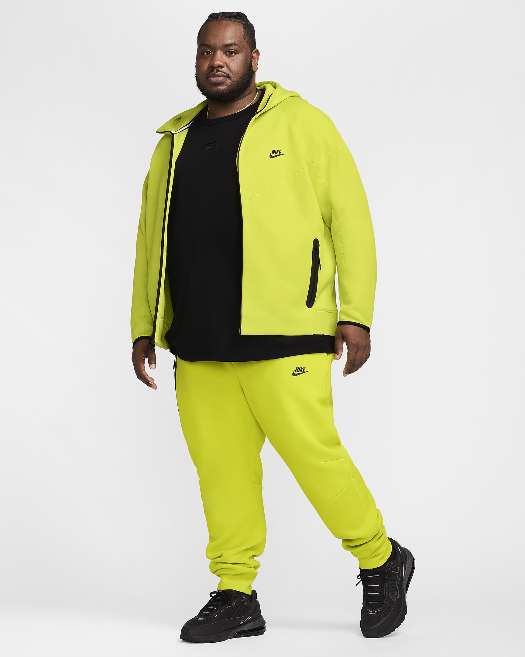 Nike Sportswear Tech Fleece Windrunner Men's Full-Zip Hoodie - Bright Cactus/Black