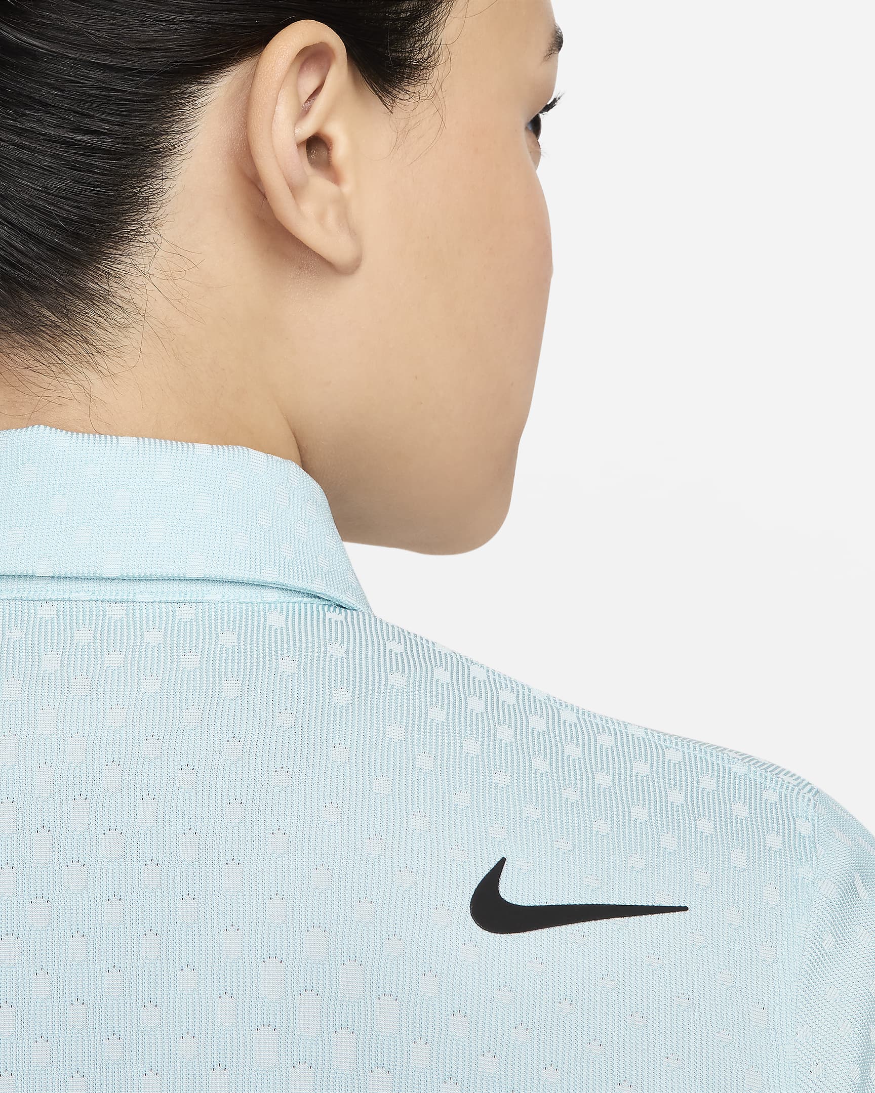 Nike Tour Dri-FIT-ADV-Kurzarm-Golf-Poloshirt für Damen - Ocean Bliss/Glacier Blue/Schwarz