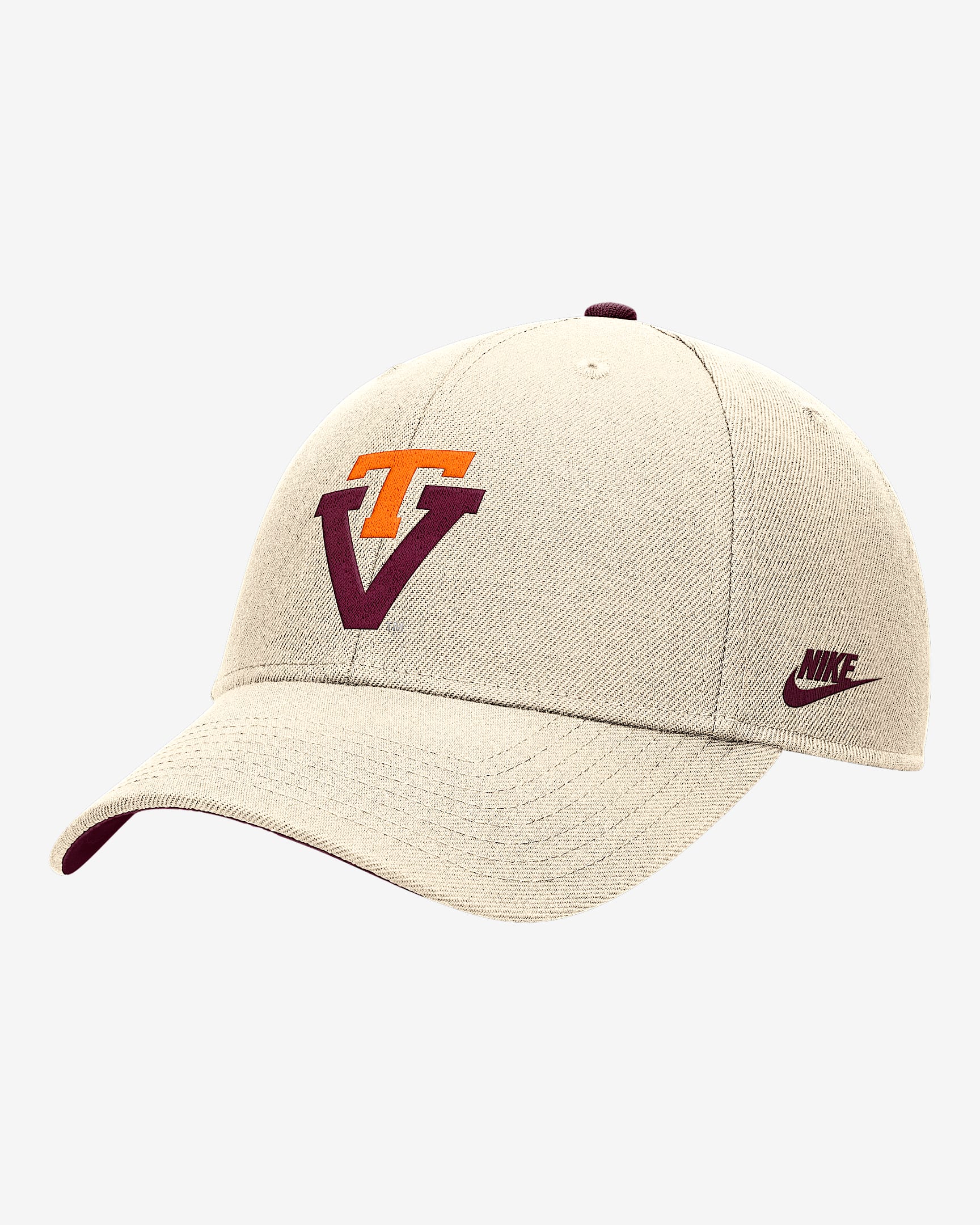 Virginia Tech Rise Men's Nike College Adjustable Cap - Natural