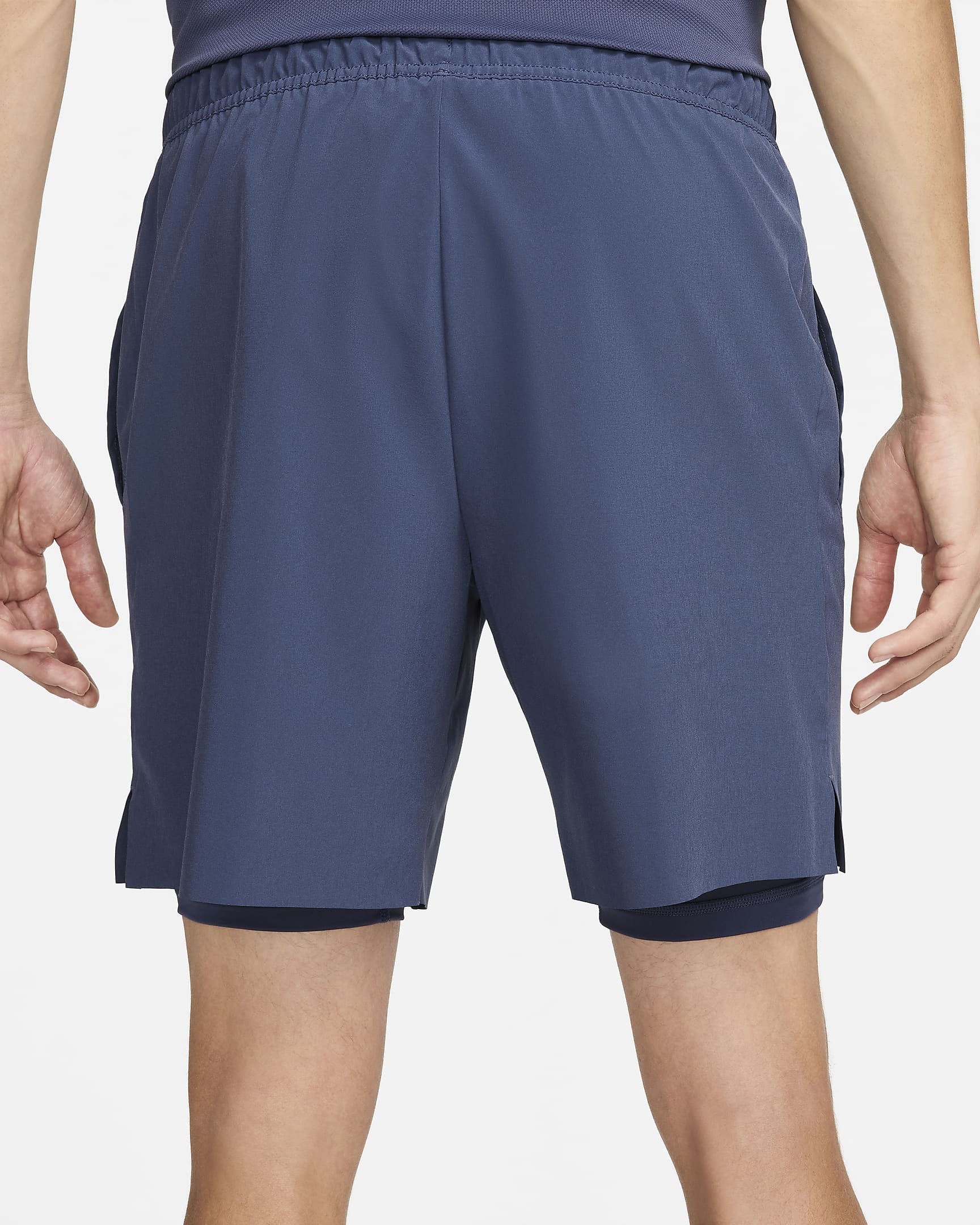 Shorts de tenis Dri-FIT para hombre NikeCourt Slam - Trueno azul/Pizarra cenizo/Blanco