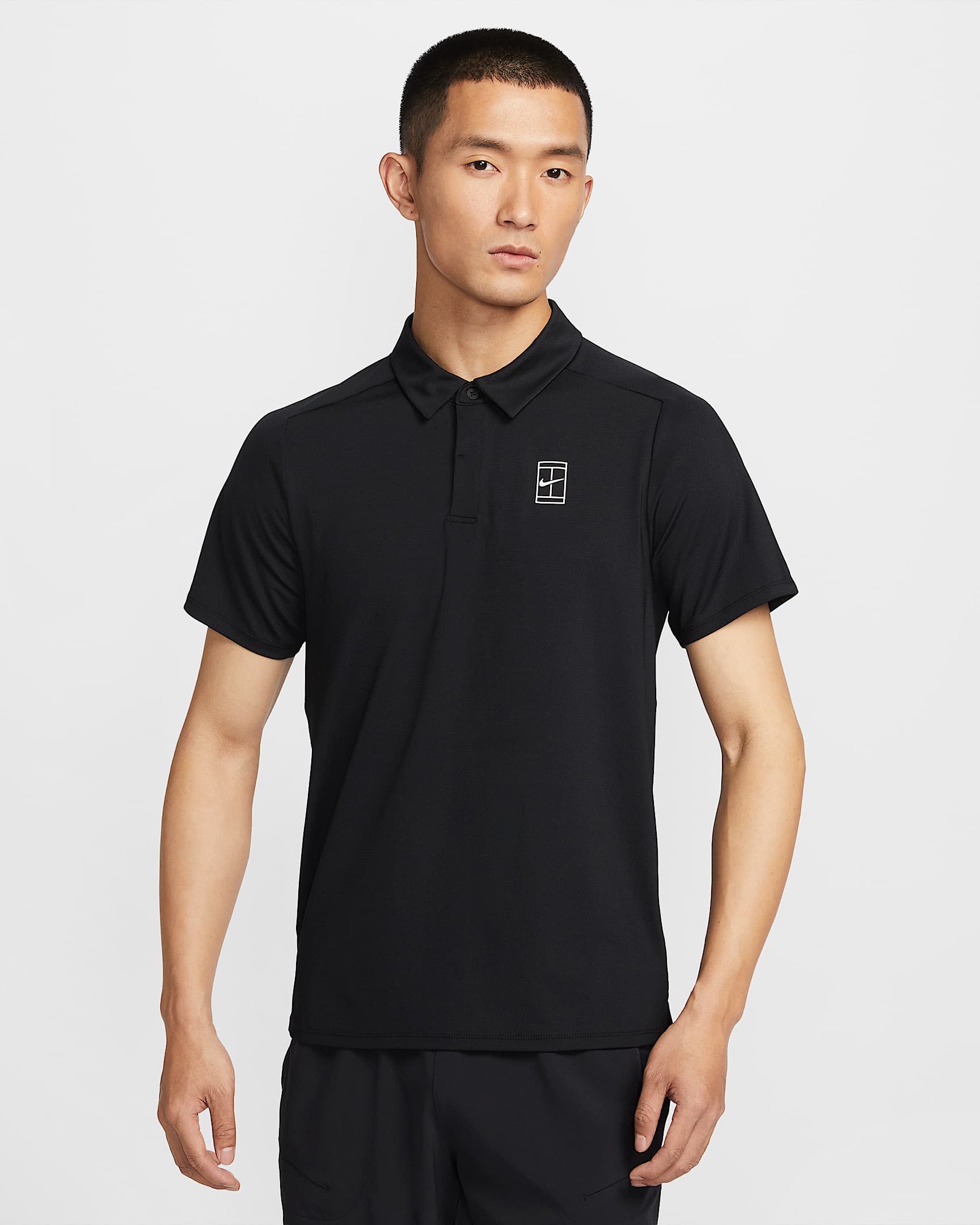 NikeCourt Advantage Men's NikeCourt Polo - Black/White/White