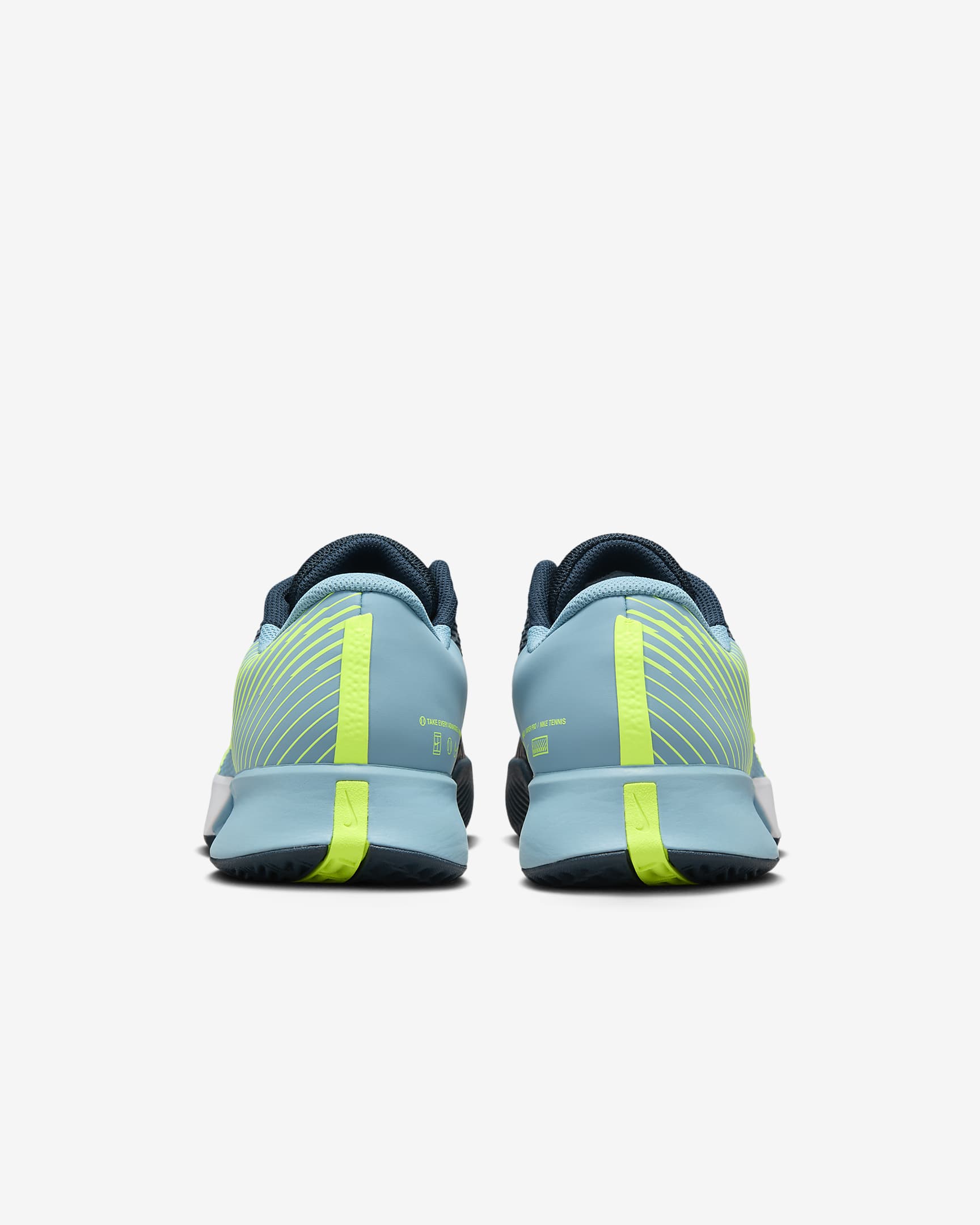 NikeCourt Air Zoom Vapor Pro 2 tennissko for grusbaner til herre - Armory Navy/Volt/Denim Turquoise