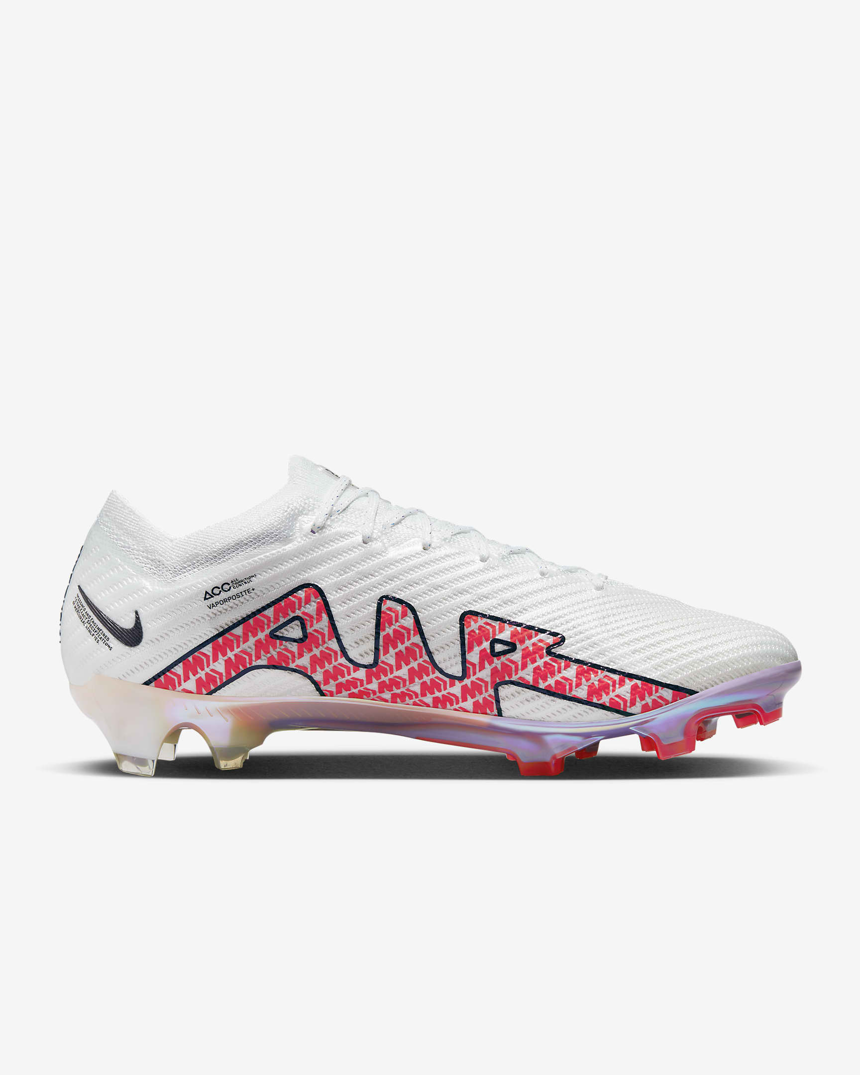 Nike Mercurial Vapor 15 Elite Firm-Ground Low-Top Football Boot - White/Coconut Milk/Bright Crimson/Off-Noir