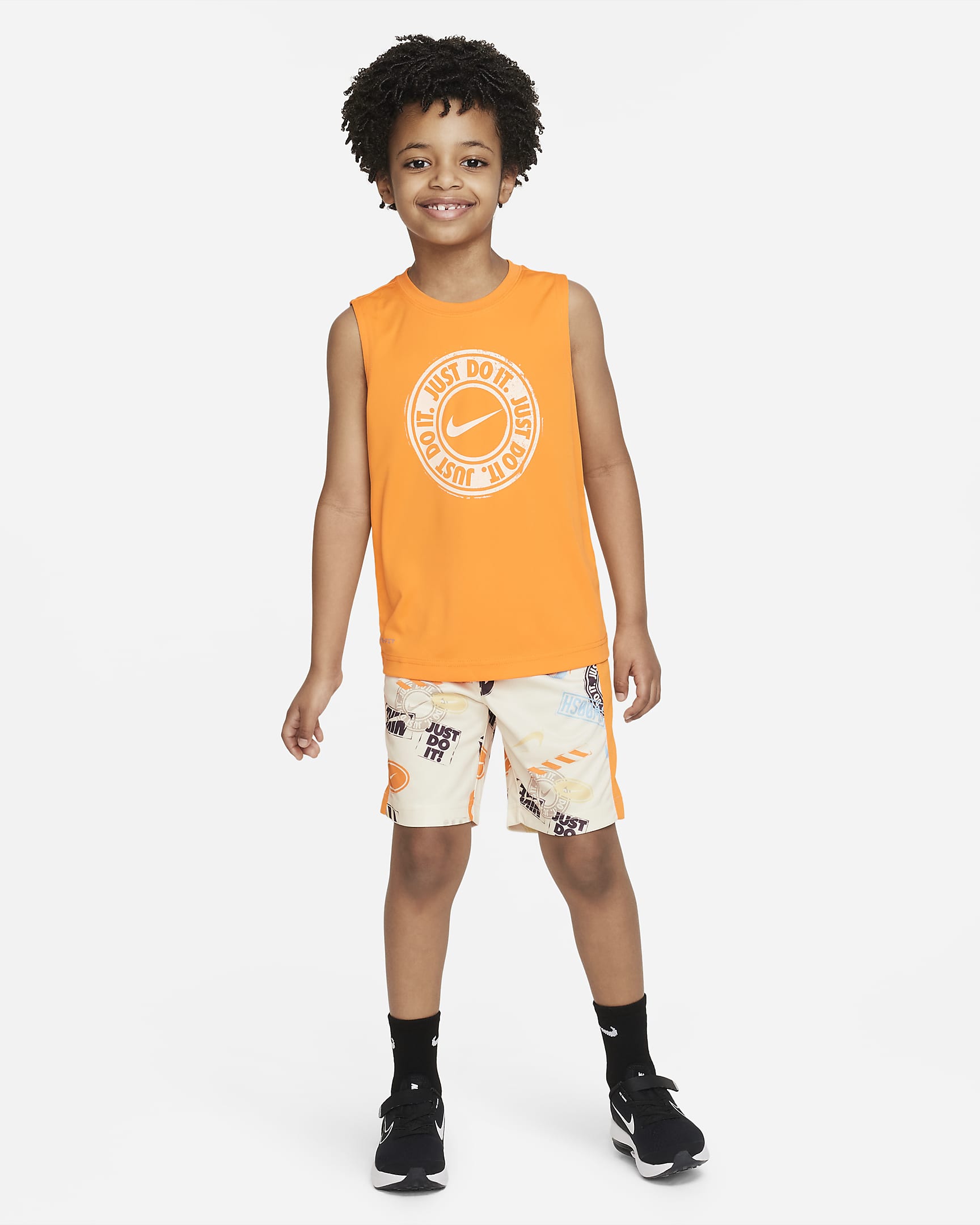 Nike Wild Air Muscle Tank and Shorts Set Little Kids' 2-Piece Set - Coconut Milk