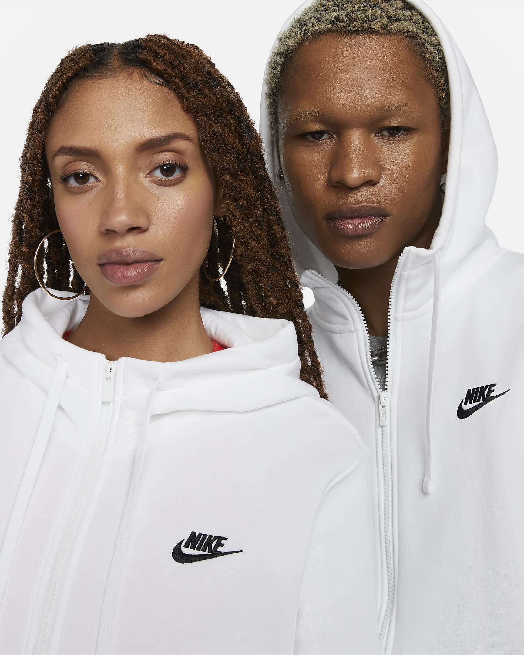 Nike Sportswear Club Fleece hettejakke til herre - Hvit/Hvit/Svart