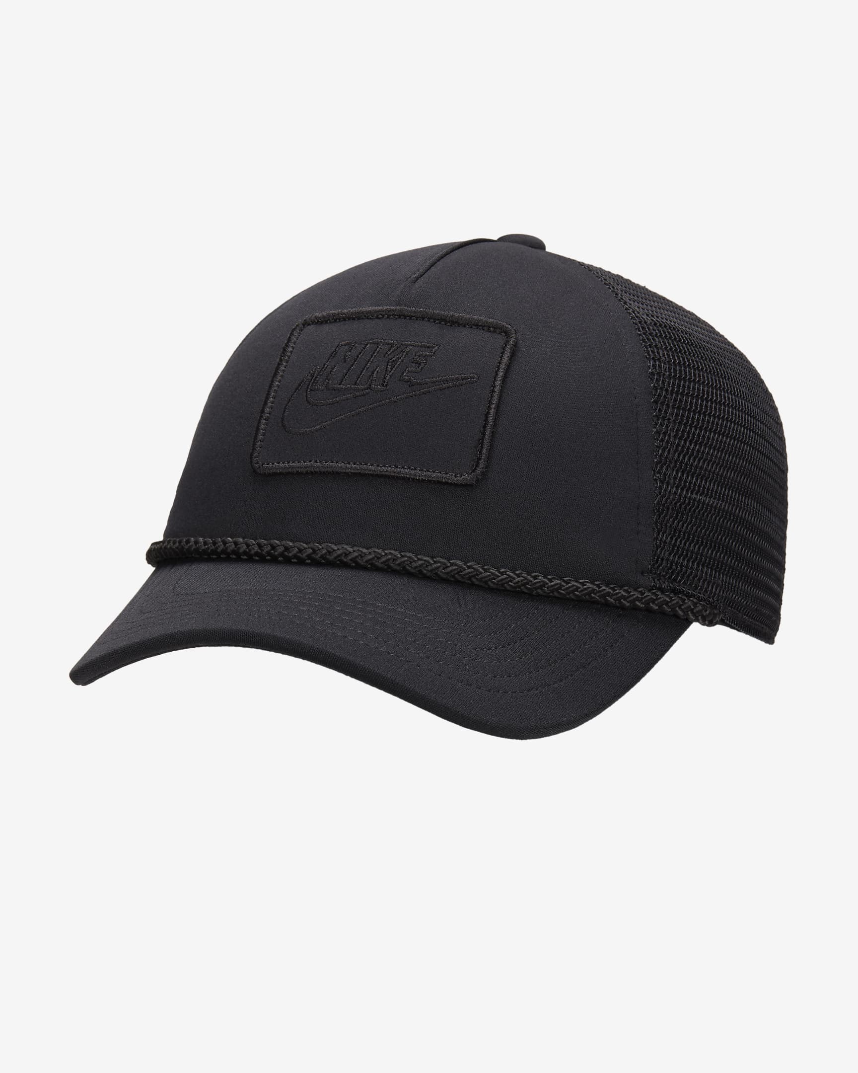 Gorra de rejilla con estructura Nike Dri-FIT Rise - Negro/Negro/Negro