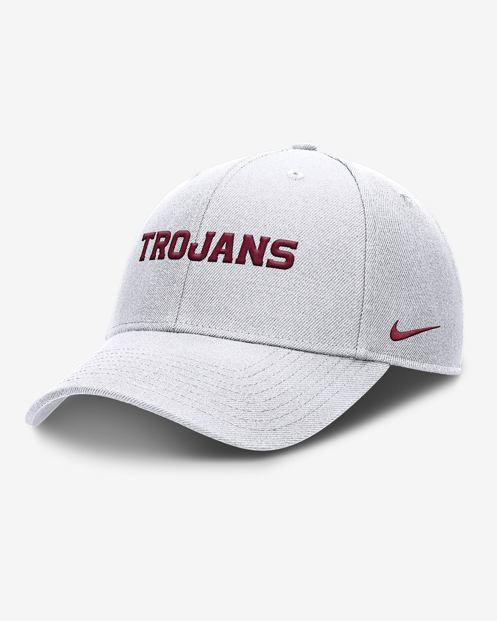 Gorra de rejilla universitaria Nike Dri-FIT ajustable para hombre USC On-Field Rise Gameday - Blanco