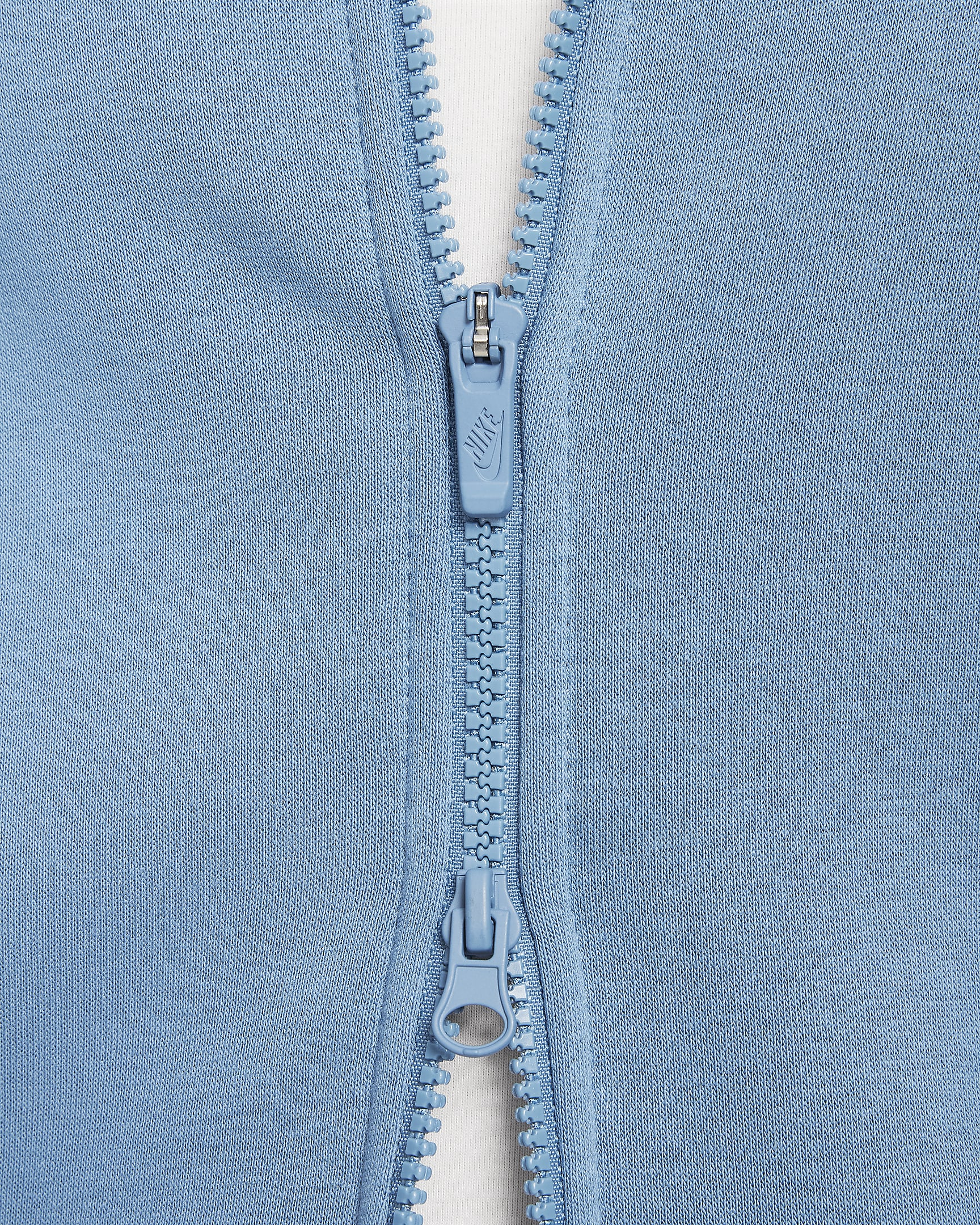 Hoodie folgado com fecho completo Nike Sportswear Club Fleece Júnior - Aegean Storm/Branco