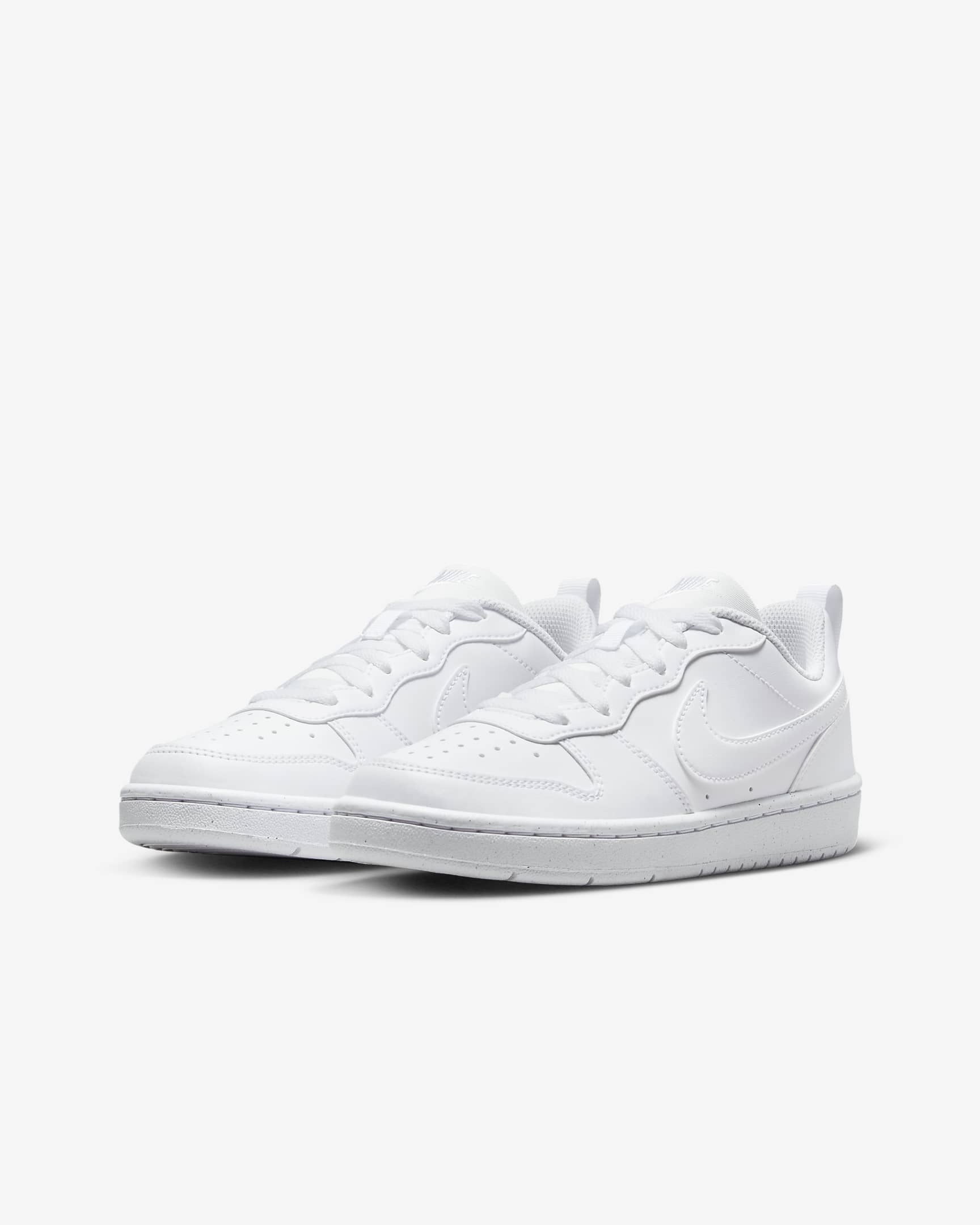 Nike Court Borough Low Recraft Older Kids' Shoes - White/White/White