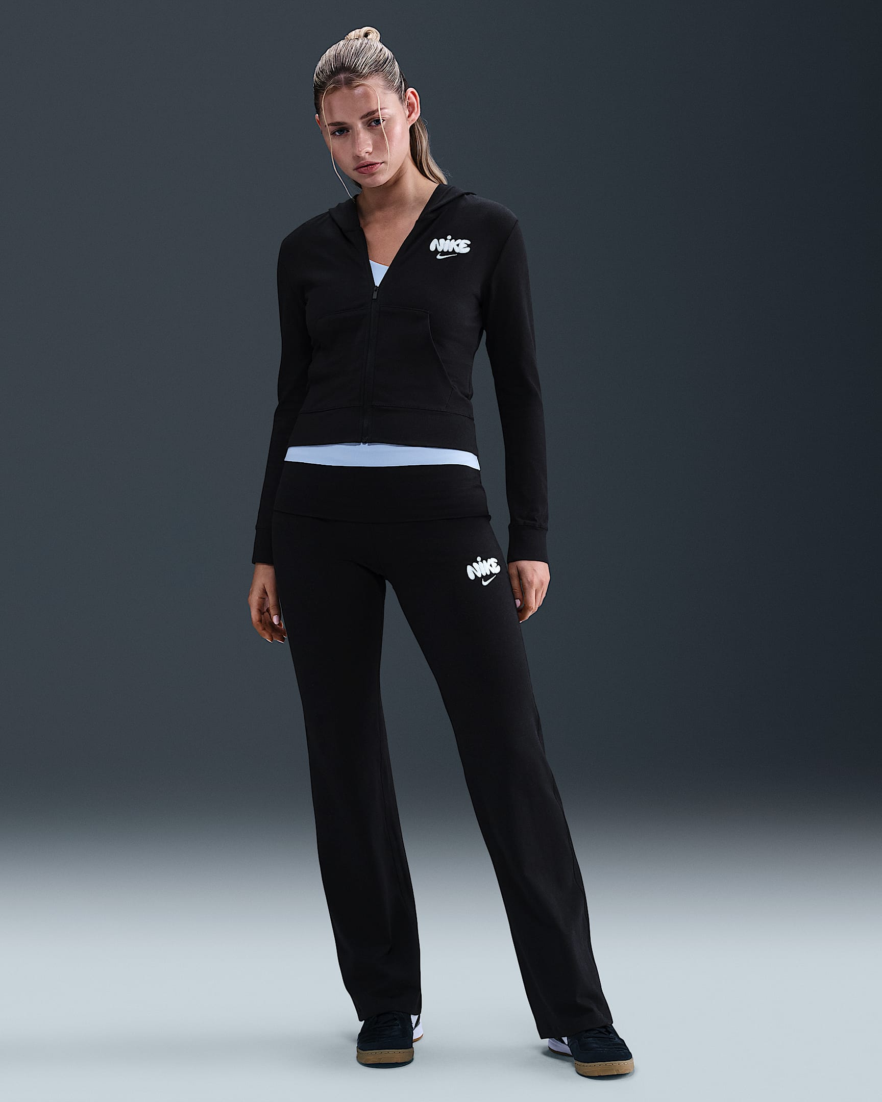 Nike Sportswear Women's High-Waisted Trousers - Black/White