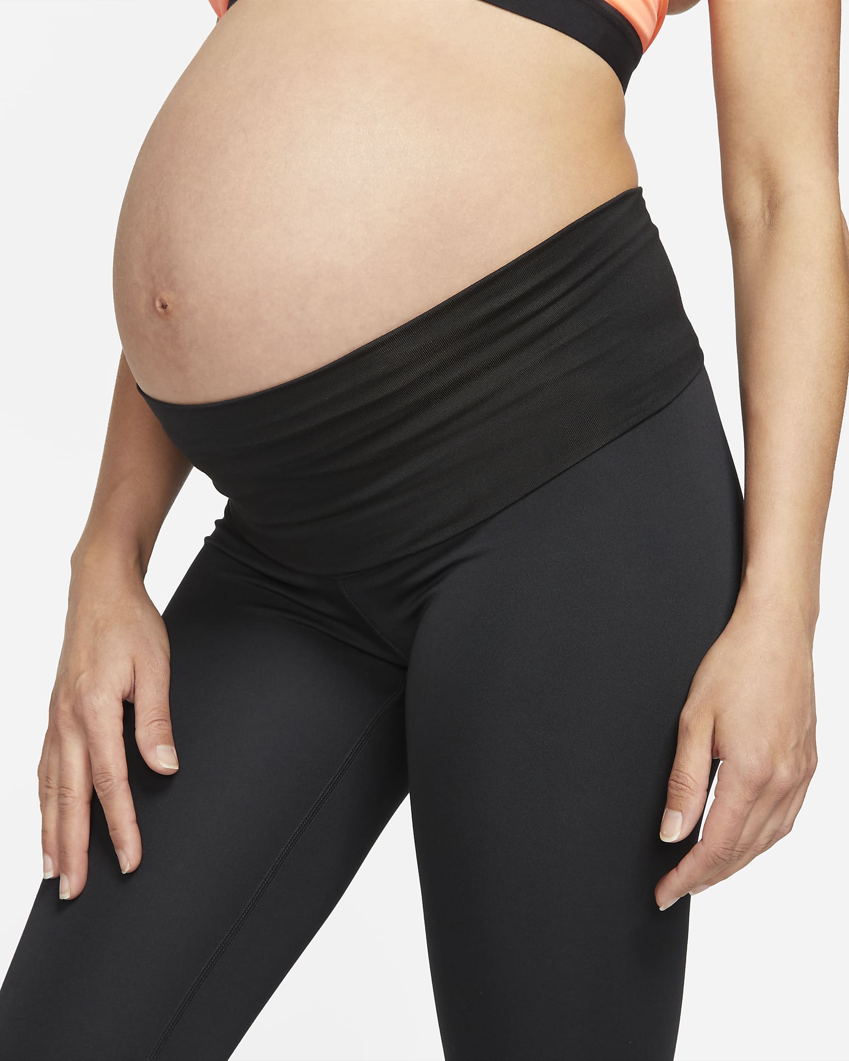 Ciążowe legginsy damskie z wysokim stanem Nike One (M) - Czerń/Biel