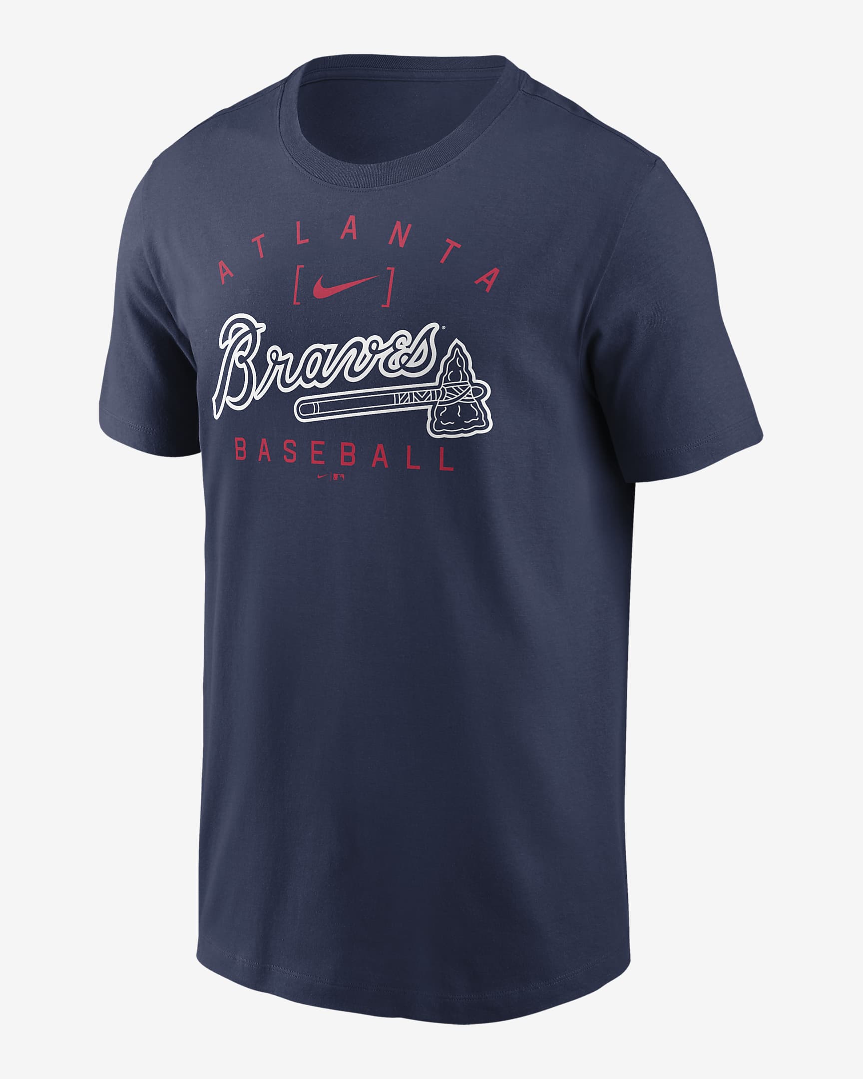 Atlanta Braves Home Team Athletic Arch Men's Nike MLB T-Shirt - Navy