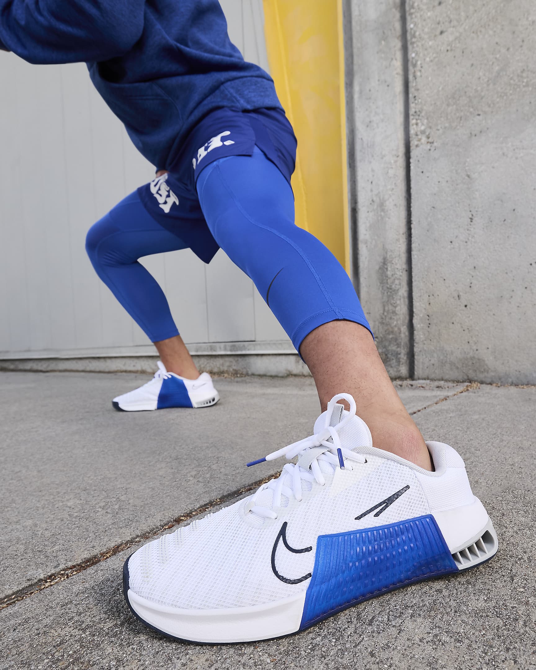 Tenis de entrenamiento para hombre Nike Metcon 9 - Blanco/Azul carrera/Obsidiana/Platino puro