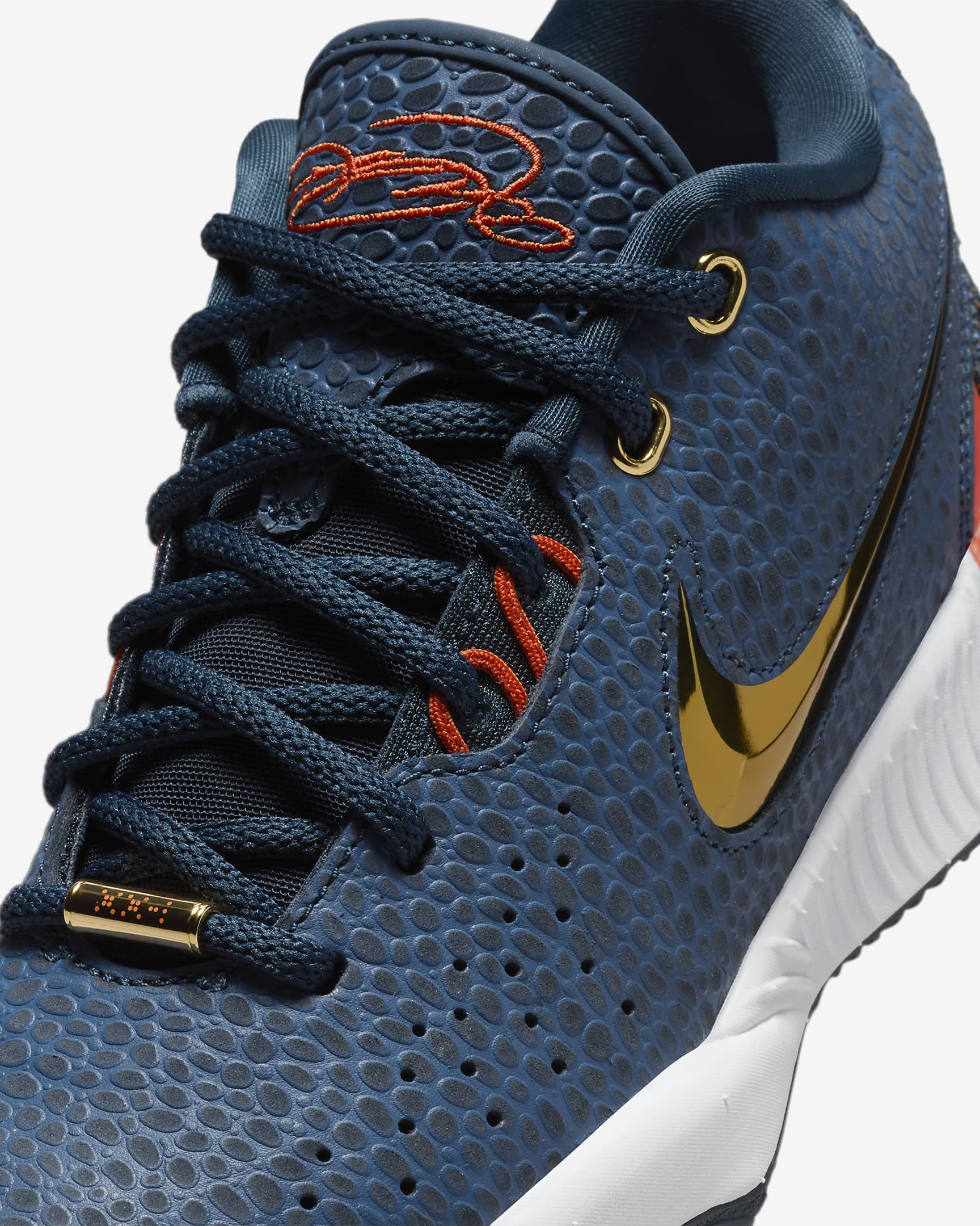 LeBron XXI Basketballschuh (ältere Kinder) - Armory Navy/Cosmic Clay/Weiß/Metallic Gold