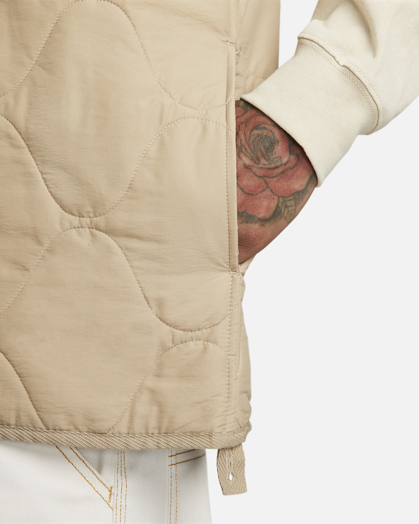 Nike Life Geweven bodywarmer in legerstijl met isolatie voor heren - Khaki/Khaki