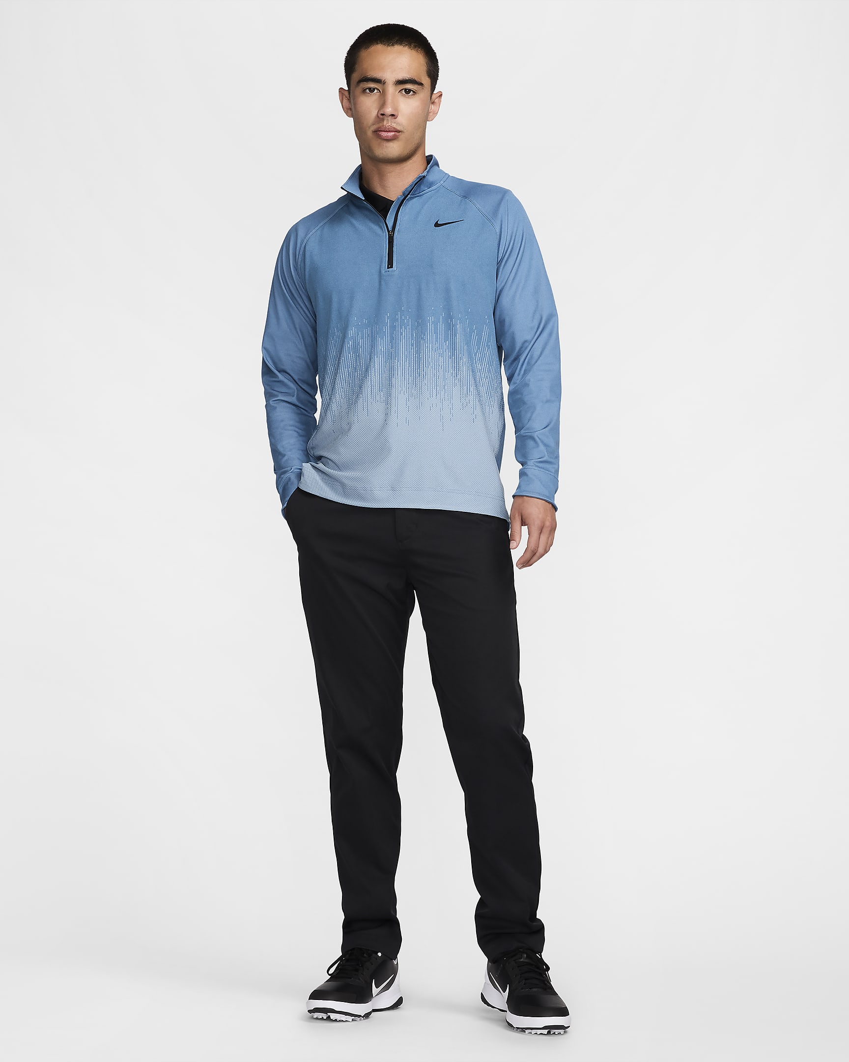 Golftröja Nike Tour Dri-FIT ADV med halv dragkedja för män - Aegean Storm/Glacier Blue/Svart