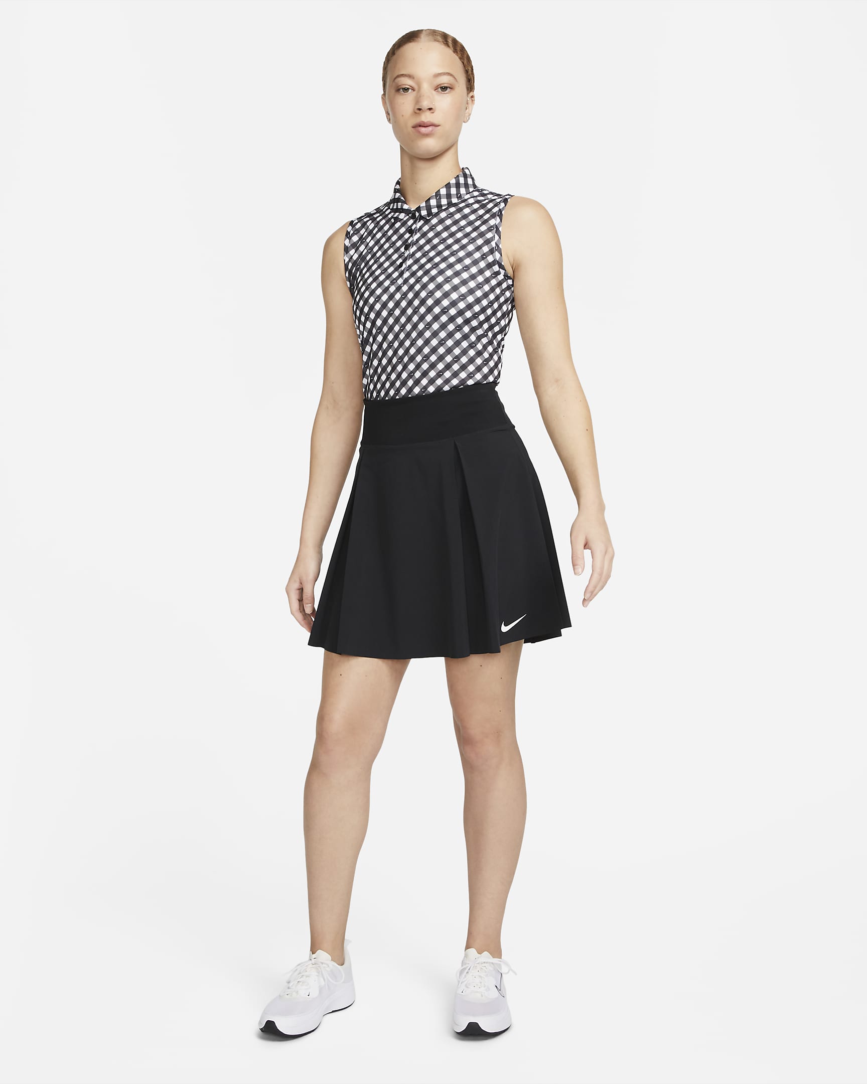 Nike Dri-FIT Advantage Women's Long Golf Skirt - Black/White