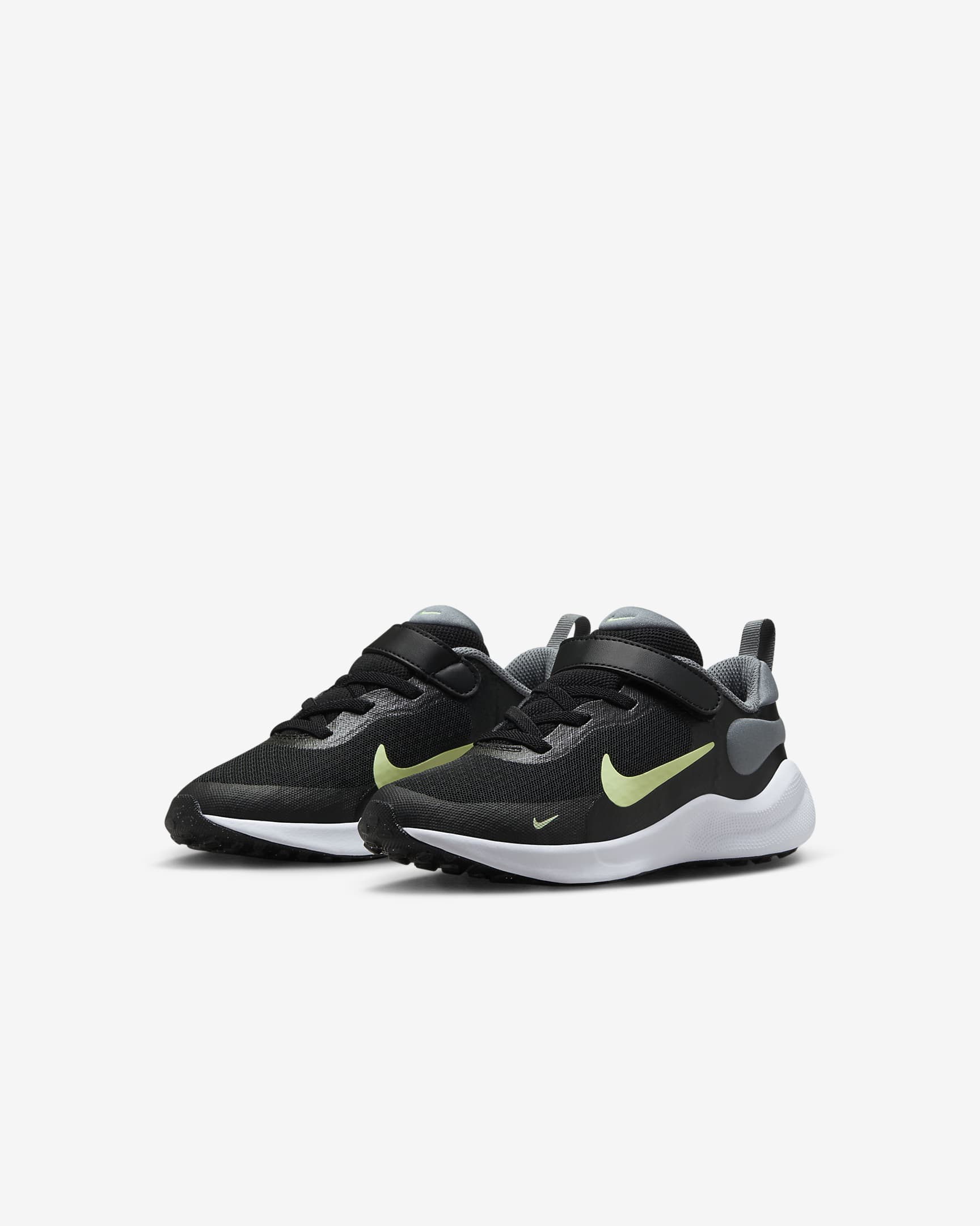 Nike Revolution 7 kleuterschoenen - Zwart/Smoke Grey/Wit/Barely Volt