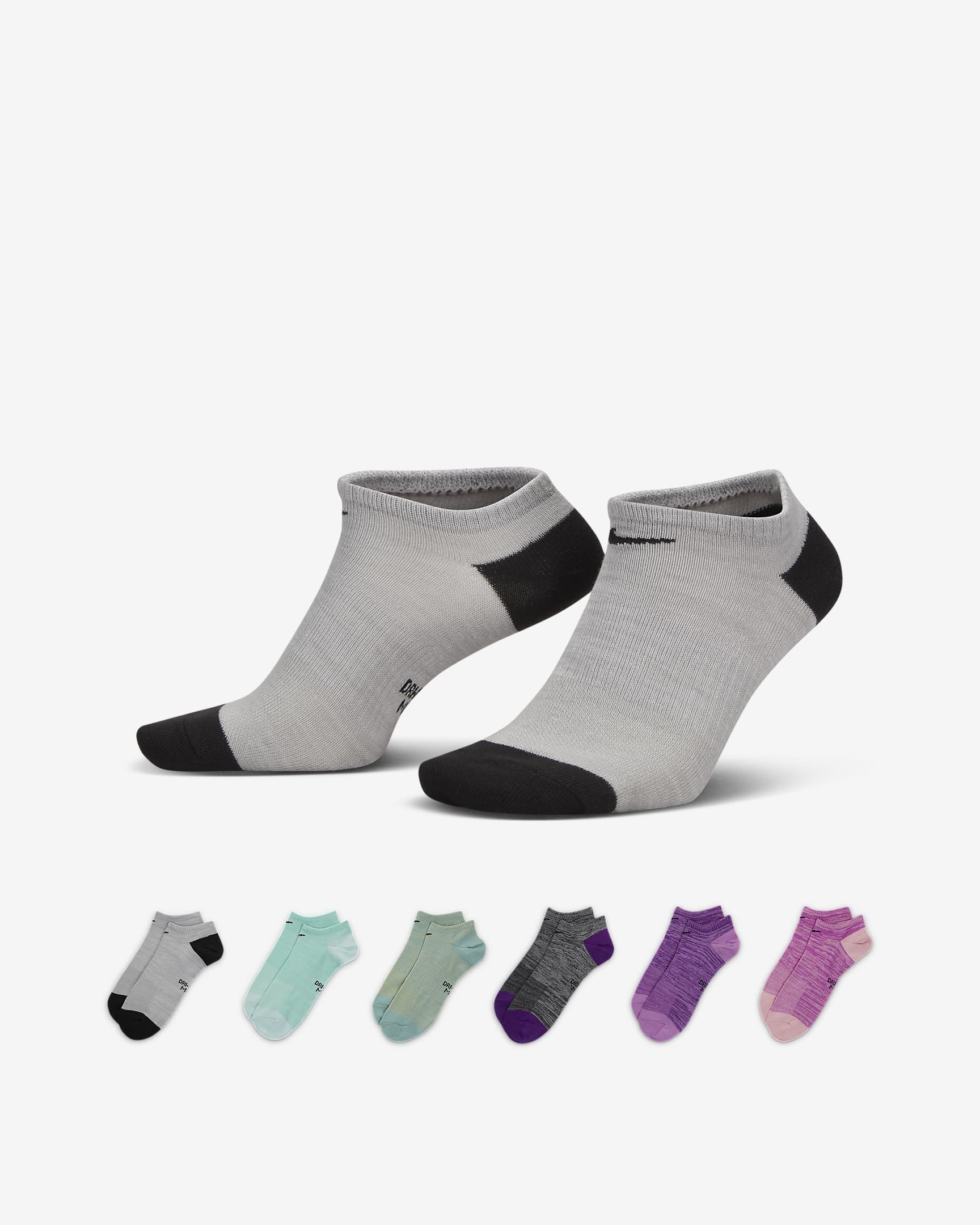 Nike Everyday Lightweight No-Show Training Socks (6 Pairs) - Multi-Color