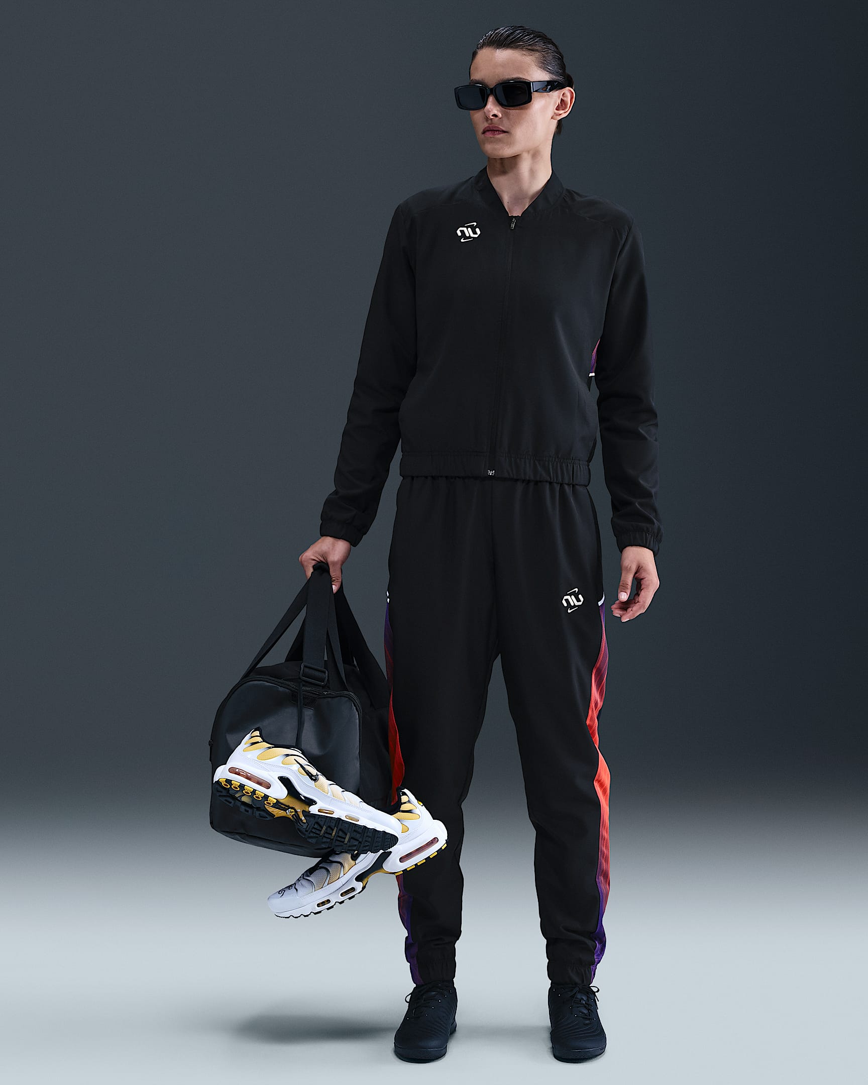 Nike United Academy Women's Dri-FIT Soccer Woven Tracksuit - Black/Dark Concord/Sail