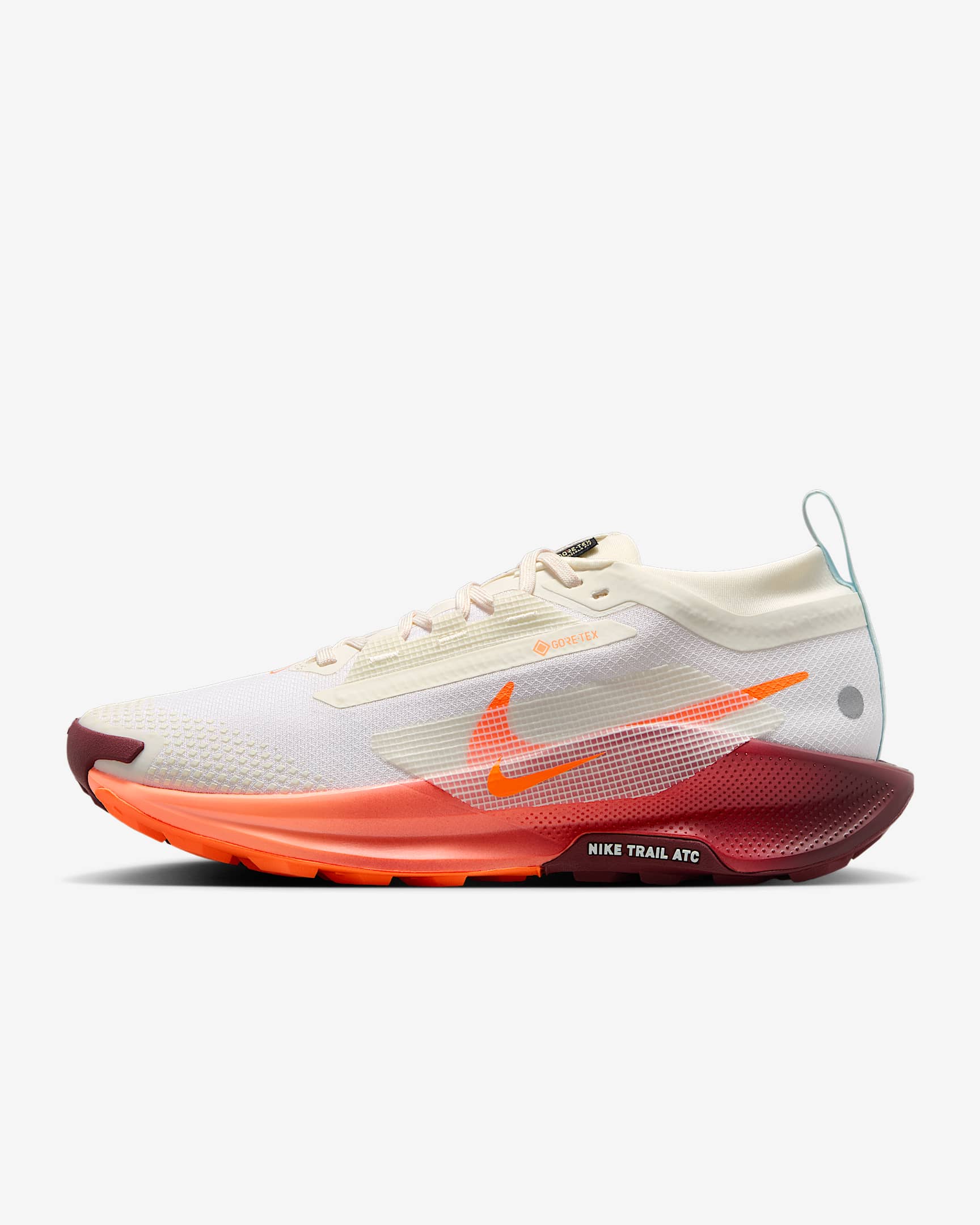Tenis de trail running impermeables para mujer Nike Pegasus Trail 5 GORE-TEX - Vela/Azul glacial/Rojo team oscuro/Hipercarmesí