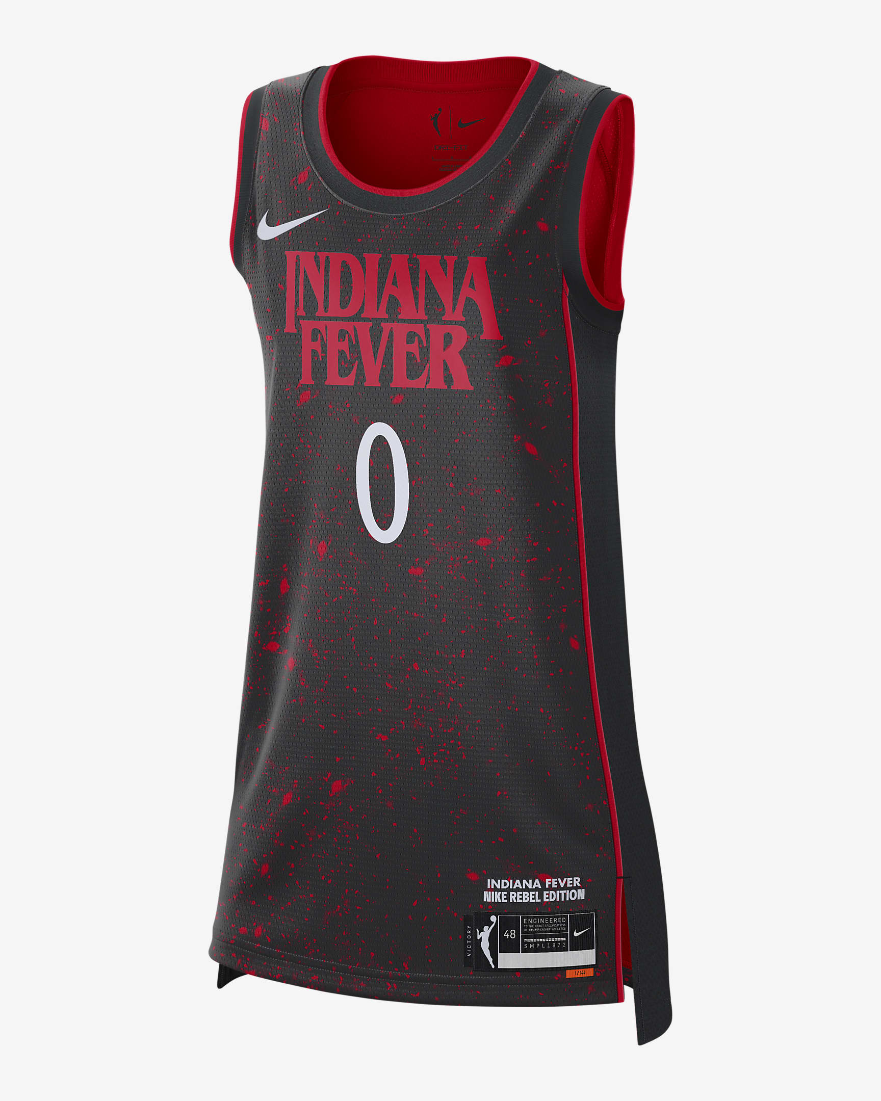 Kelsey Mitchell Indiana Fever x Stranger Things 2025 Rebel Edition Women’s Nike Dri-FIT WNBA Victory Jersey - Black/University Red