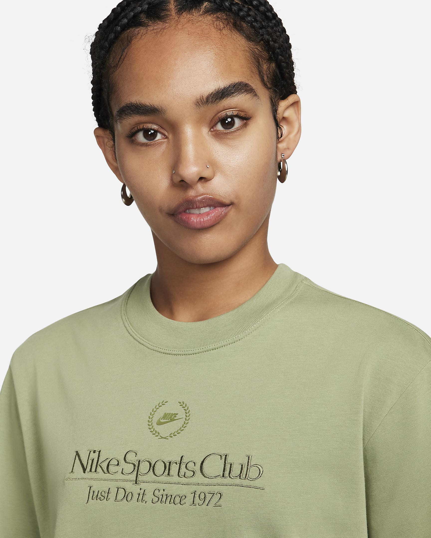 Nike Sportswear Heritage Women's Boxy Tee - Oil Green/Palm Green