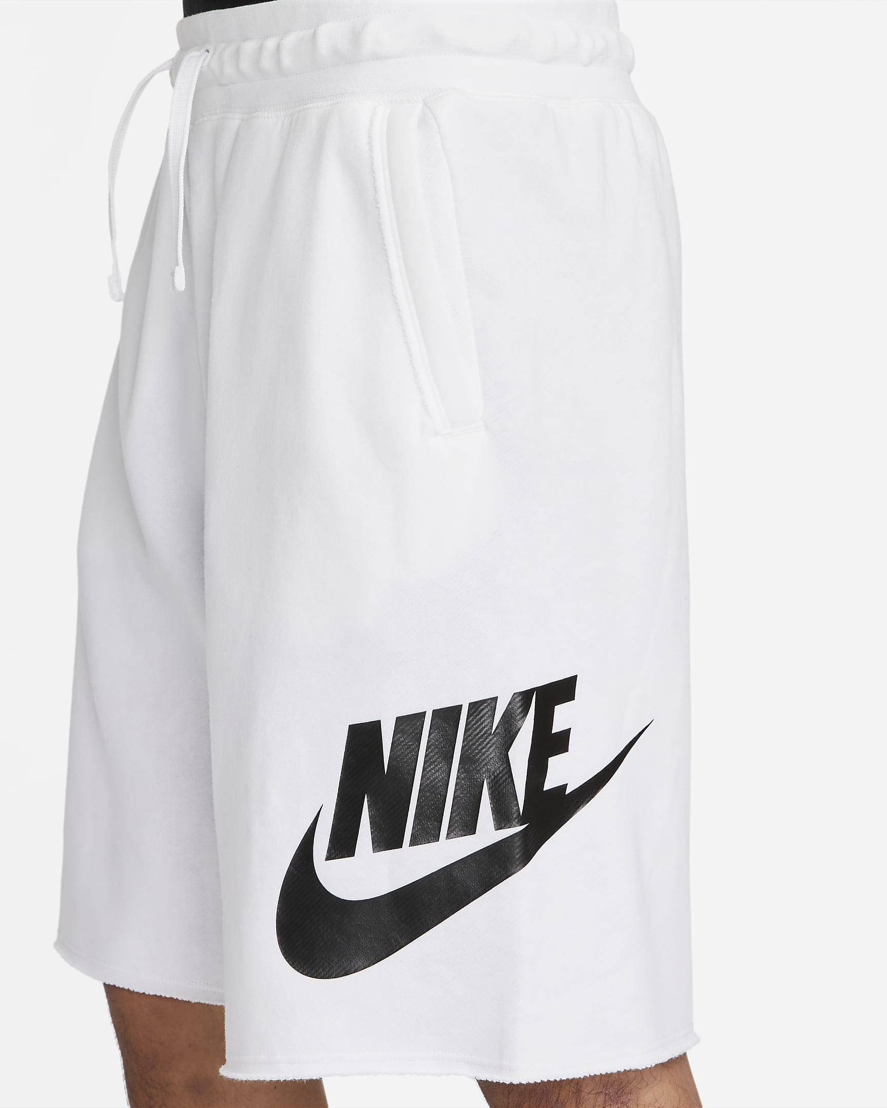 Nike Club Alumni frottéshorts til herre - Hvit/Hvit/Svart