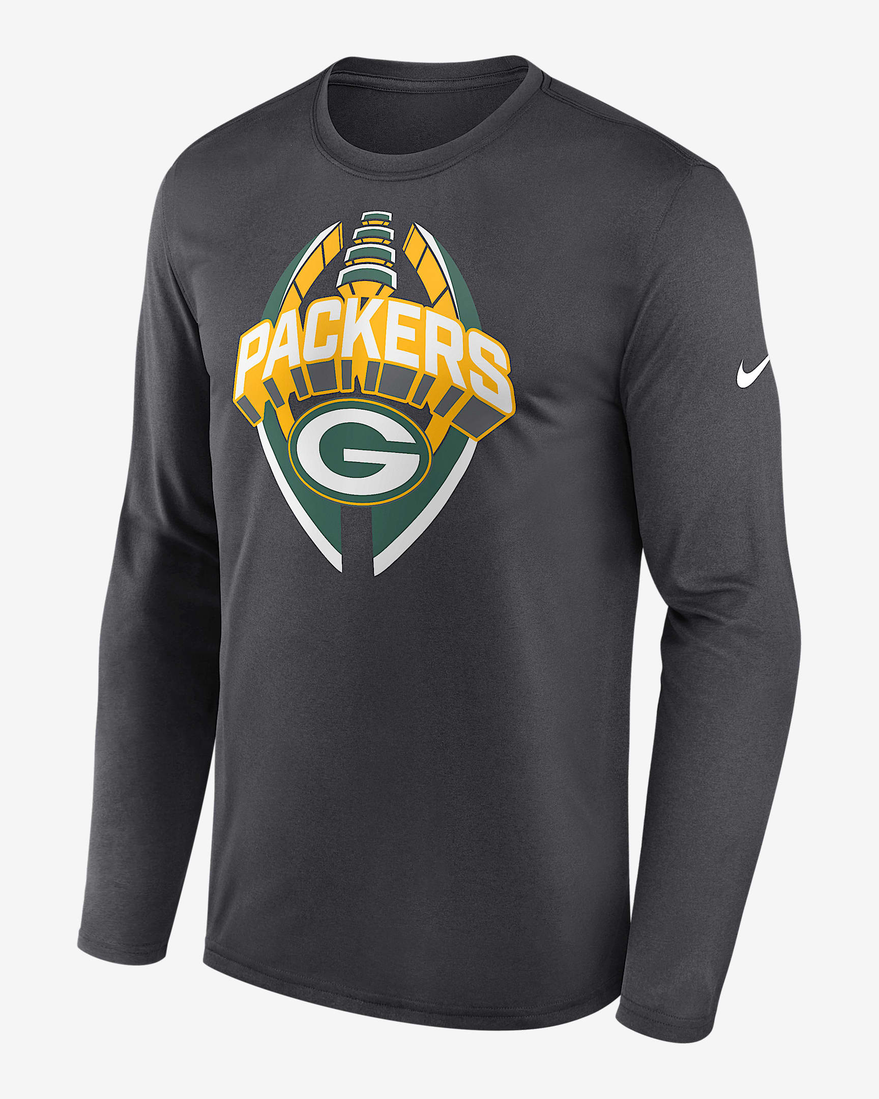 Green Bay Packers Legend Icon Men's Nike Dri-FIT NFL Long-Sleeve T-Shirt - Anthracite