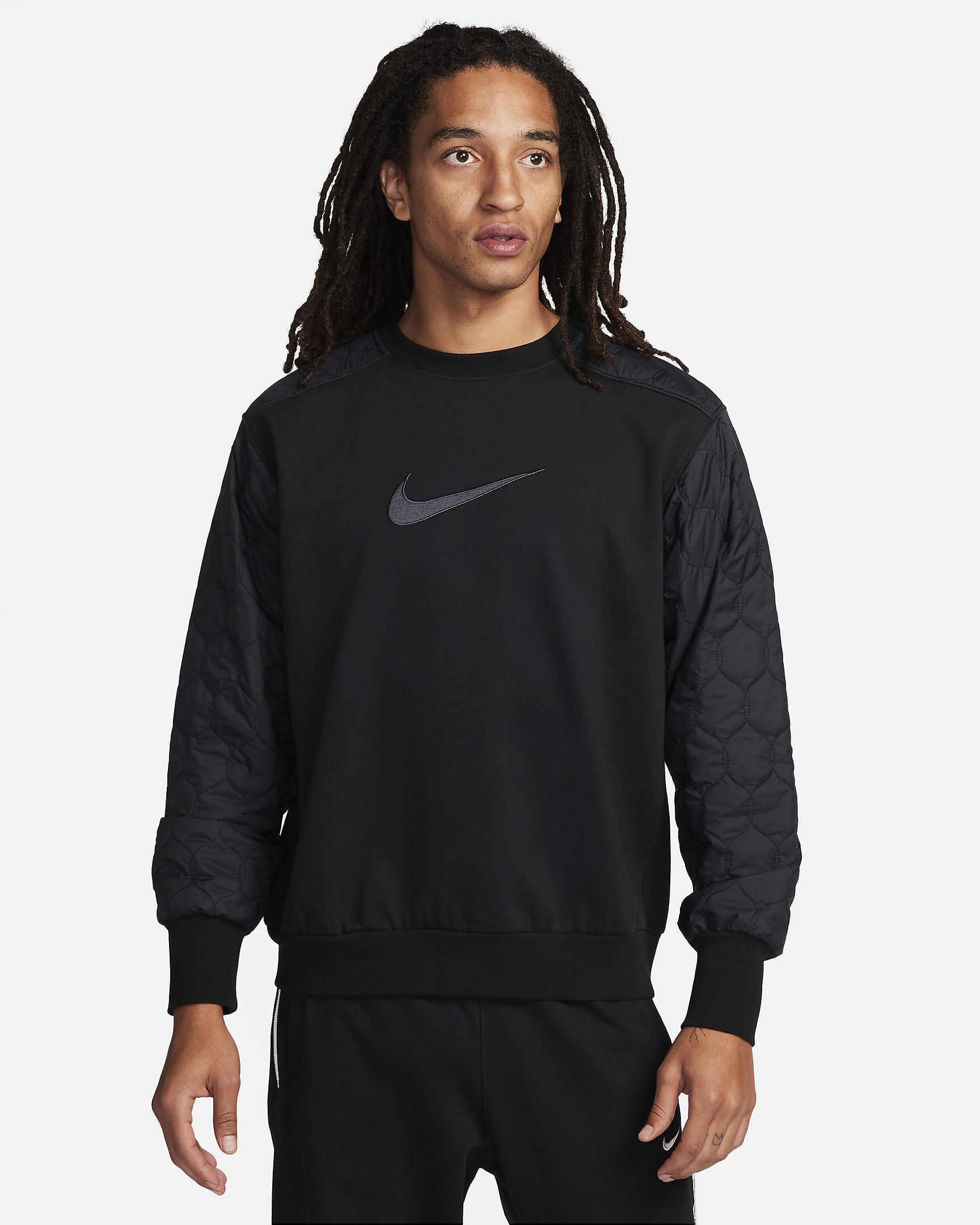 Sudadera de básquetbol de cuello redondo para hombre Nike Standard Issue - Negro/Antracita