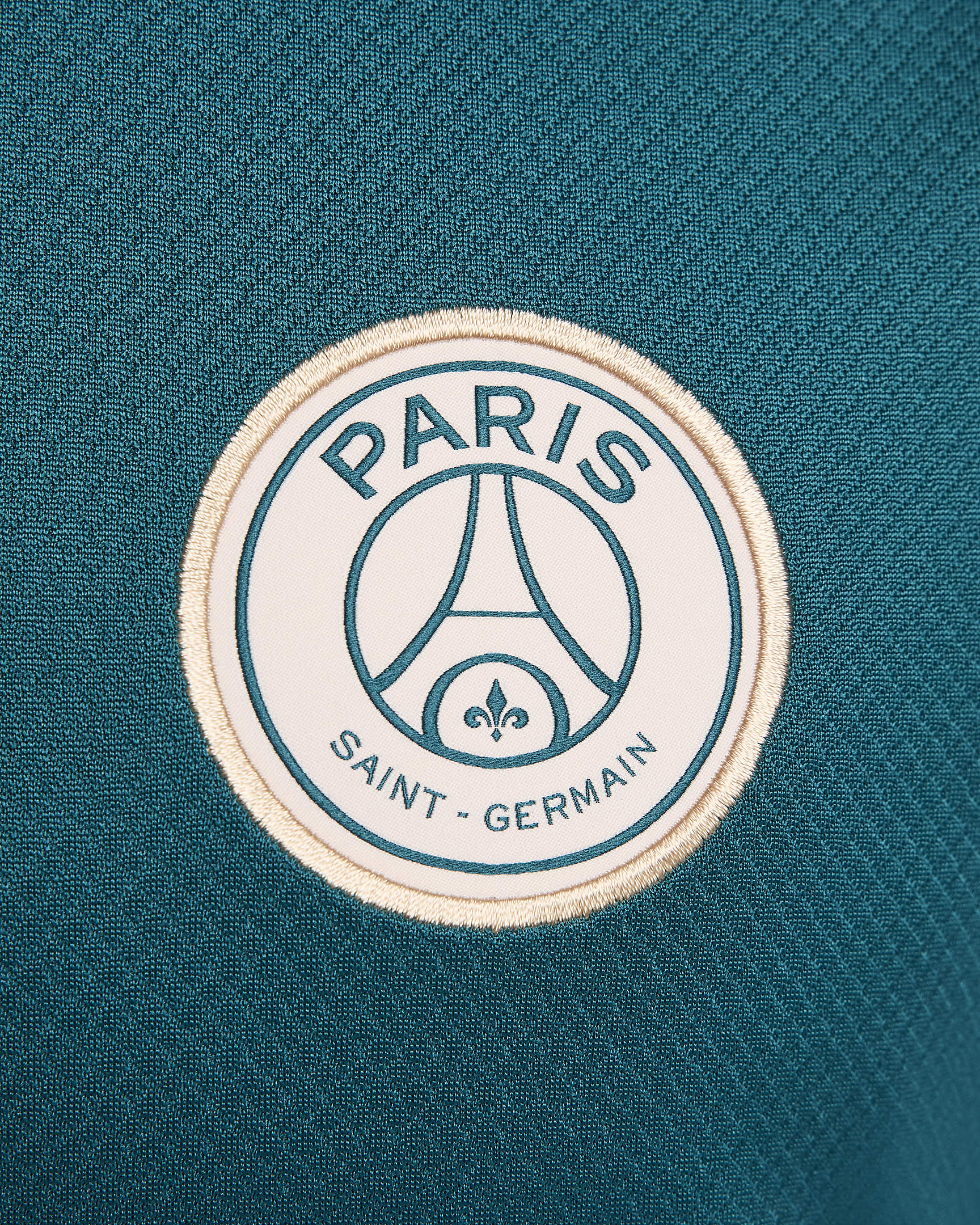 Haut de foot en maille à manches courtes Nike Dri-FIT Paris Saint-Germain Strike pour homme - Geode Teal/Geode Teal/Bordeaux/Guava Ice