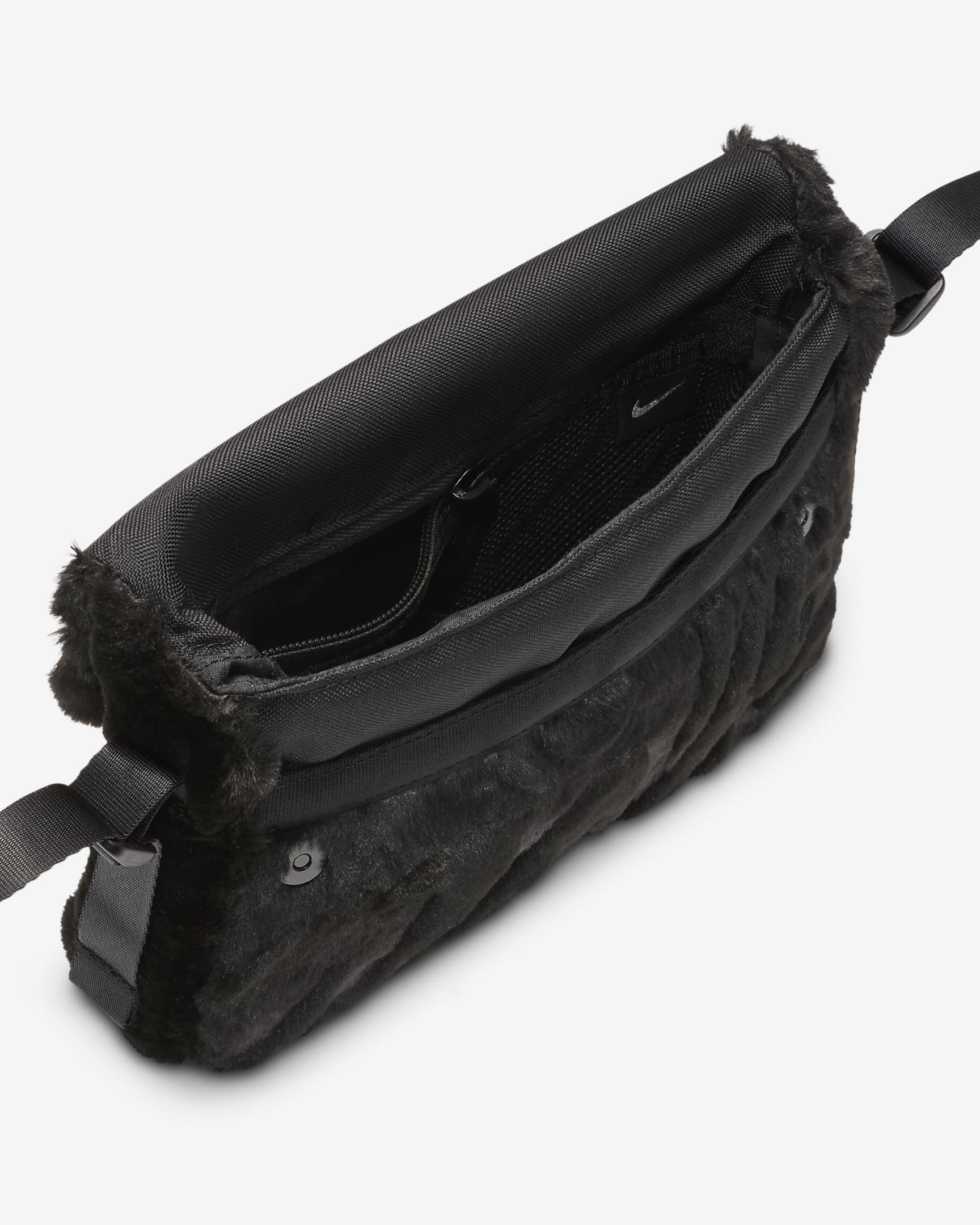 Nike Sportswear Futura 365 Faux Fur Cross-Body Bag (1L) - Black/Black/Black