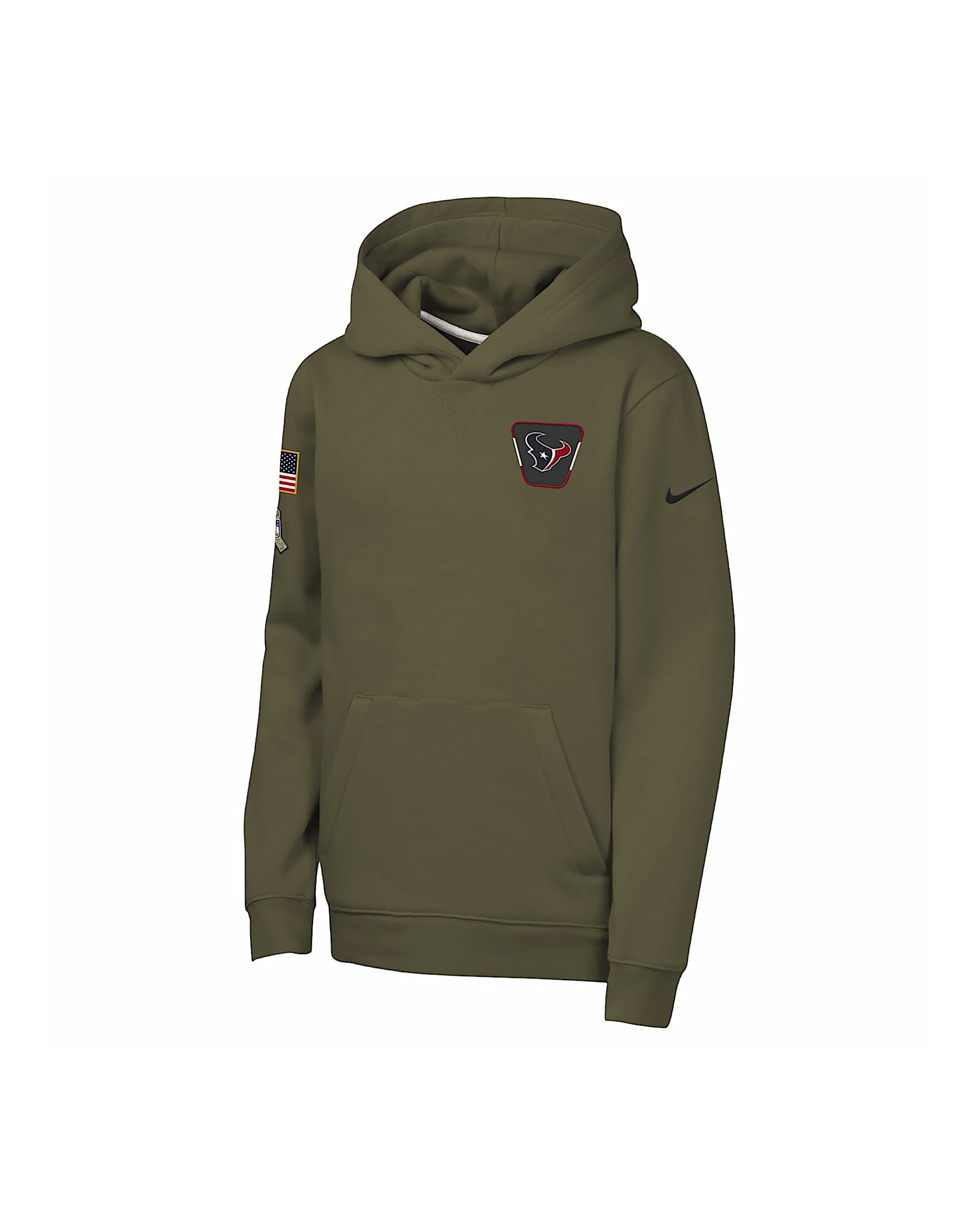 Nike Club Fleece (NFL Houston Texans) Big Kids' "Salute to Service" Pullover Hoodie - Olive