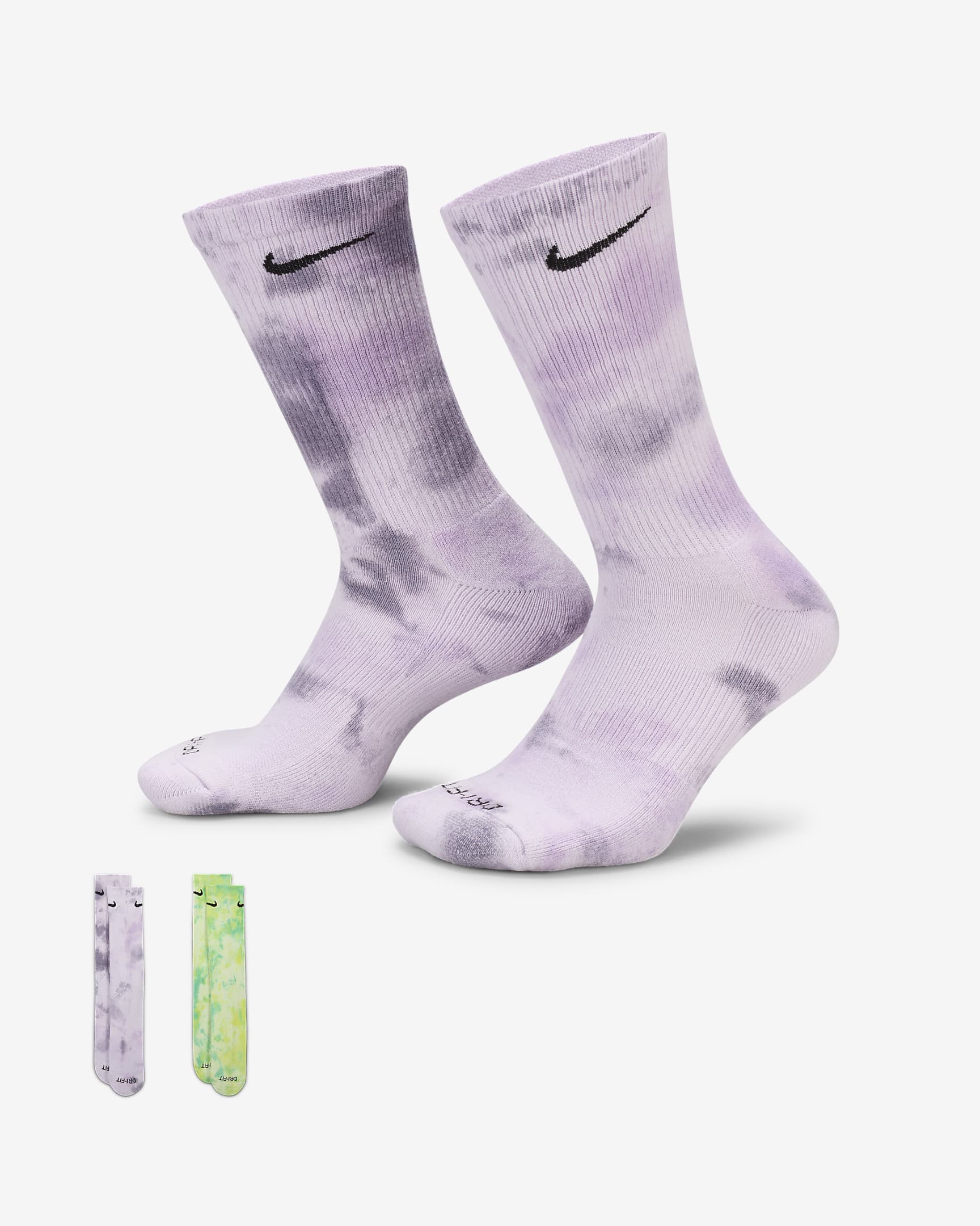 Calze di media lunghezza ammortizzate Nike Everyday Plus (2 paia) - Multicolore